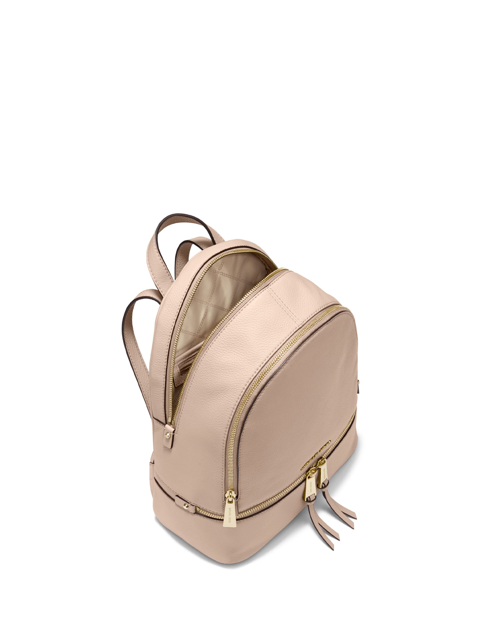 Shop Michael Kors Rhea Medium Leather Backpack In Soft Pink