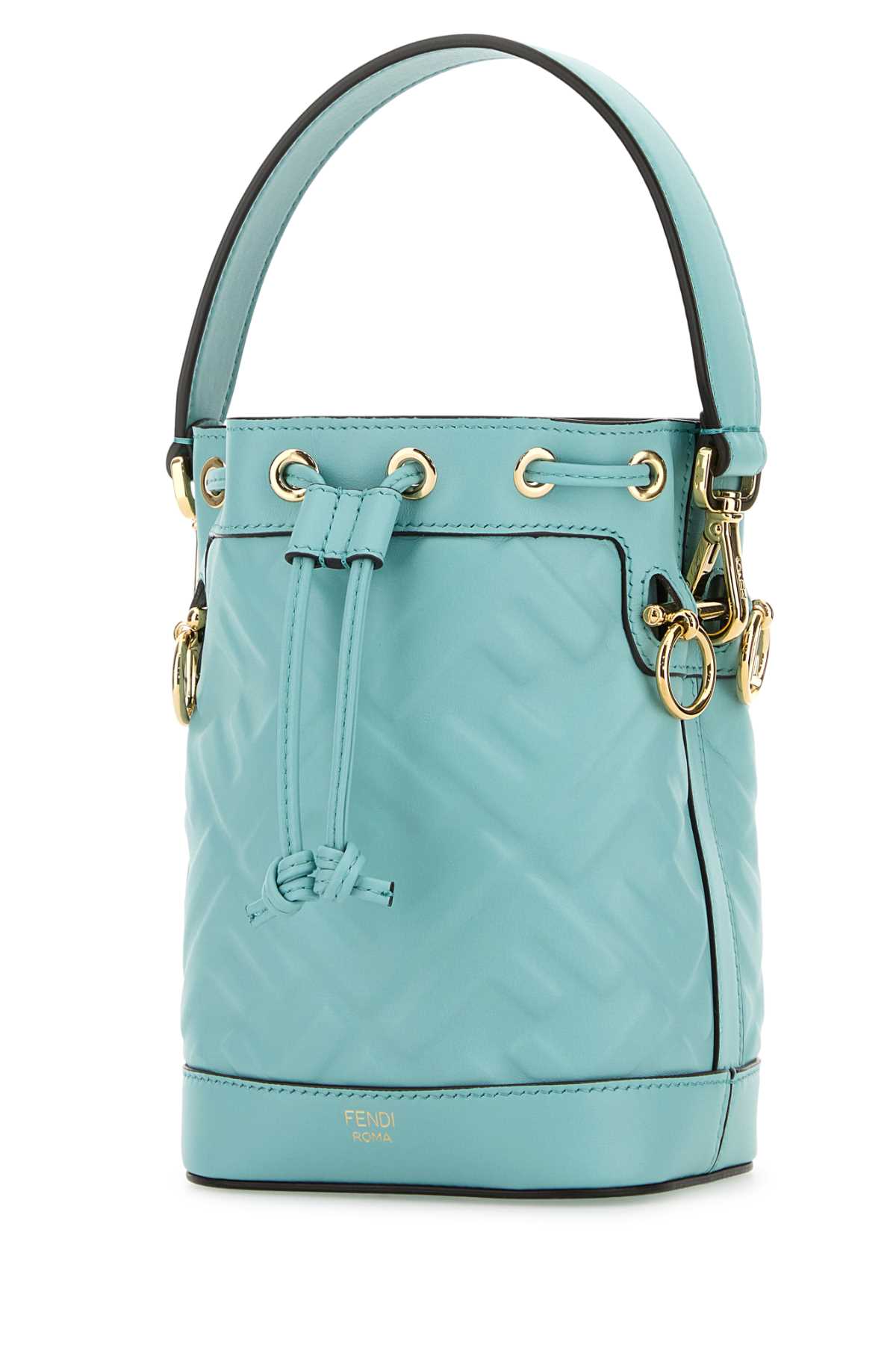 Shop Fendi Light Blue Leather Mon Tresor Bucket Bag In Azzurro