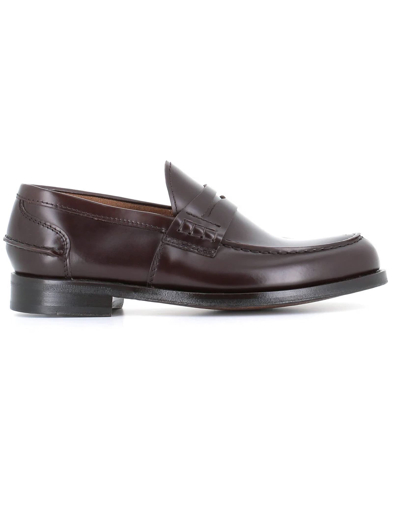 GREEN GEORGE BORDEAUX BRUSHED LEATHER LOAFERS
