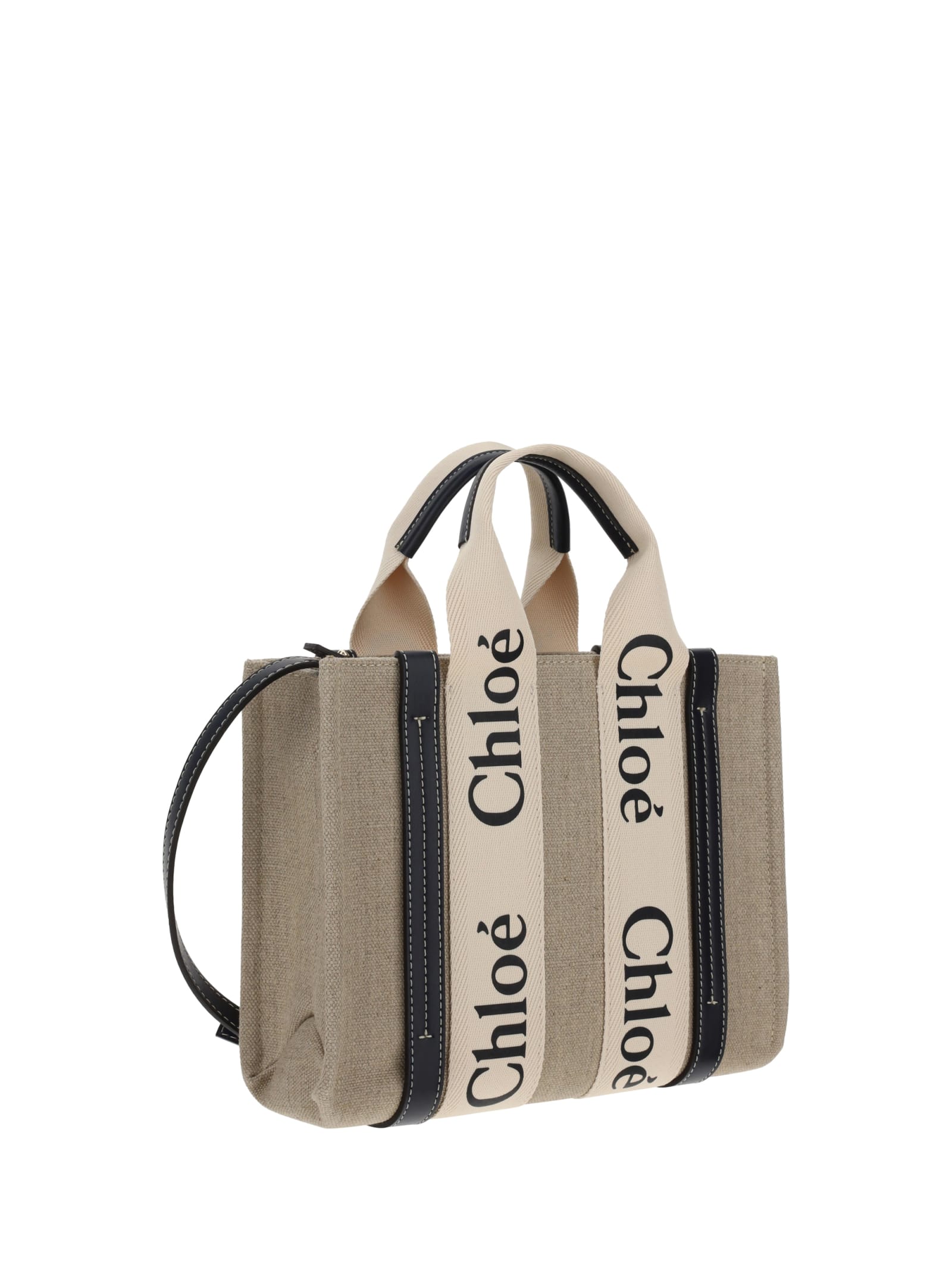 Shop Chloé Woody Handbag In White Blue