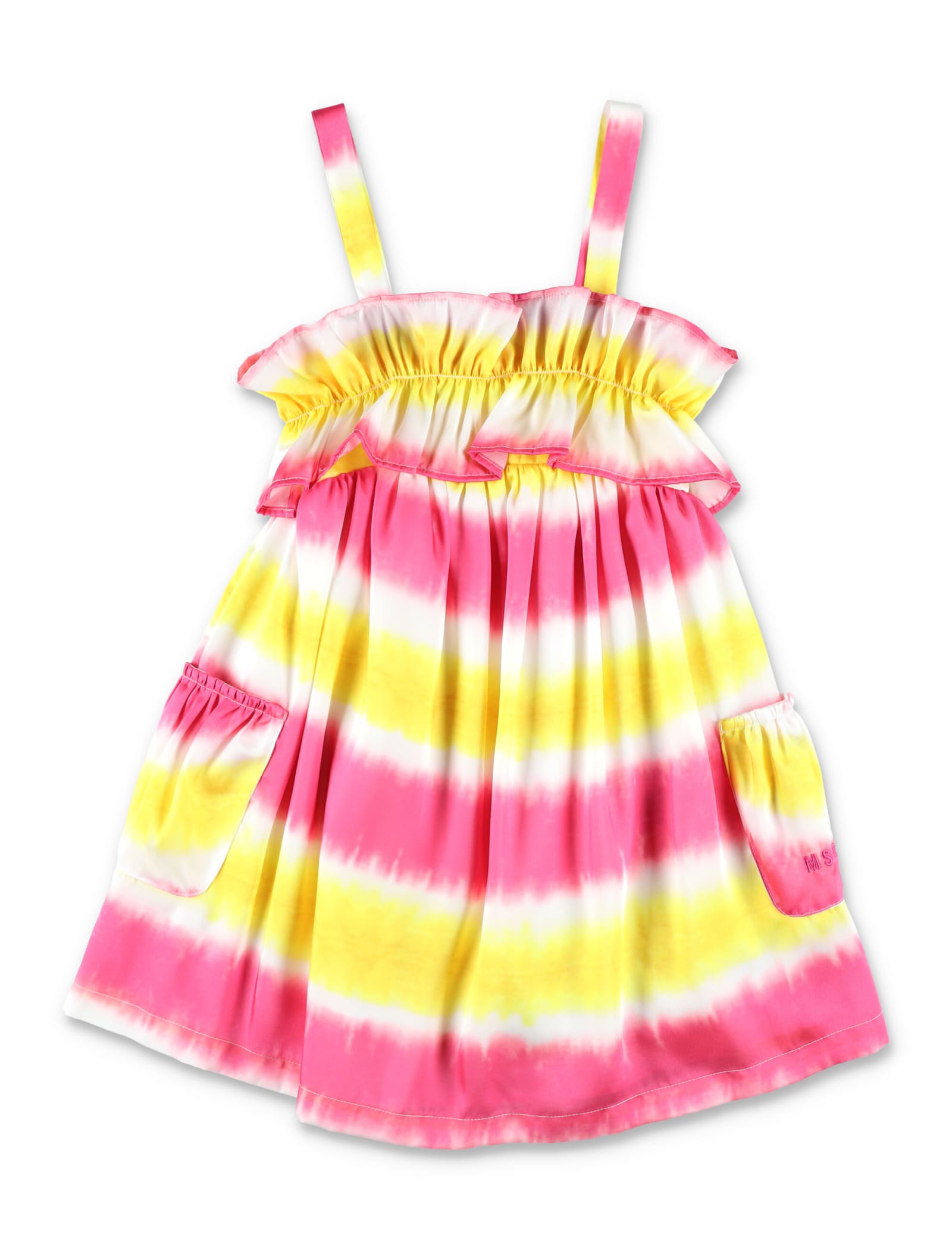 Msgm Kids' Frilled Dress In Multicolor
