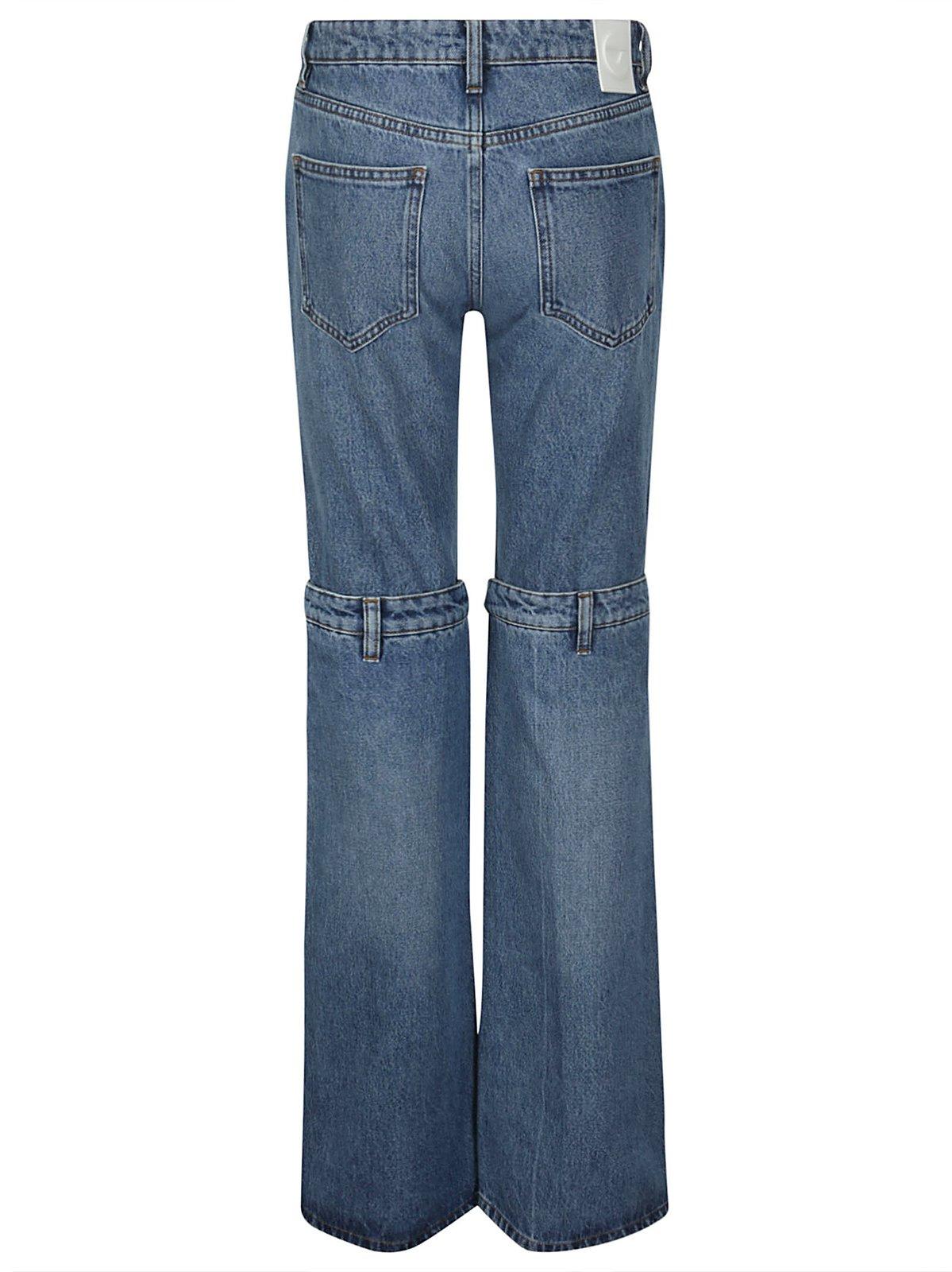 Shop Coperni Mid-rise Panelled Wide-leg Jeans In Washed Blue