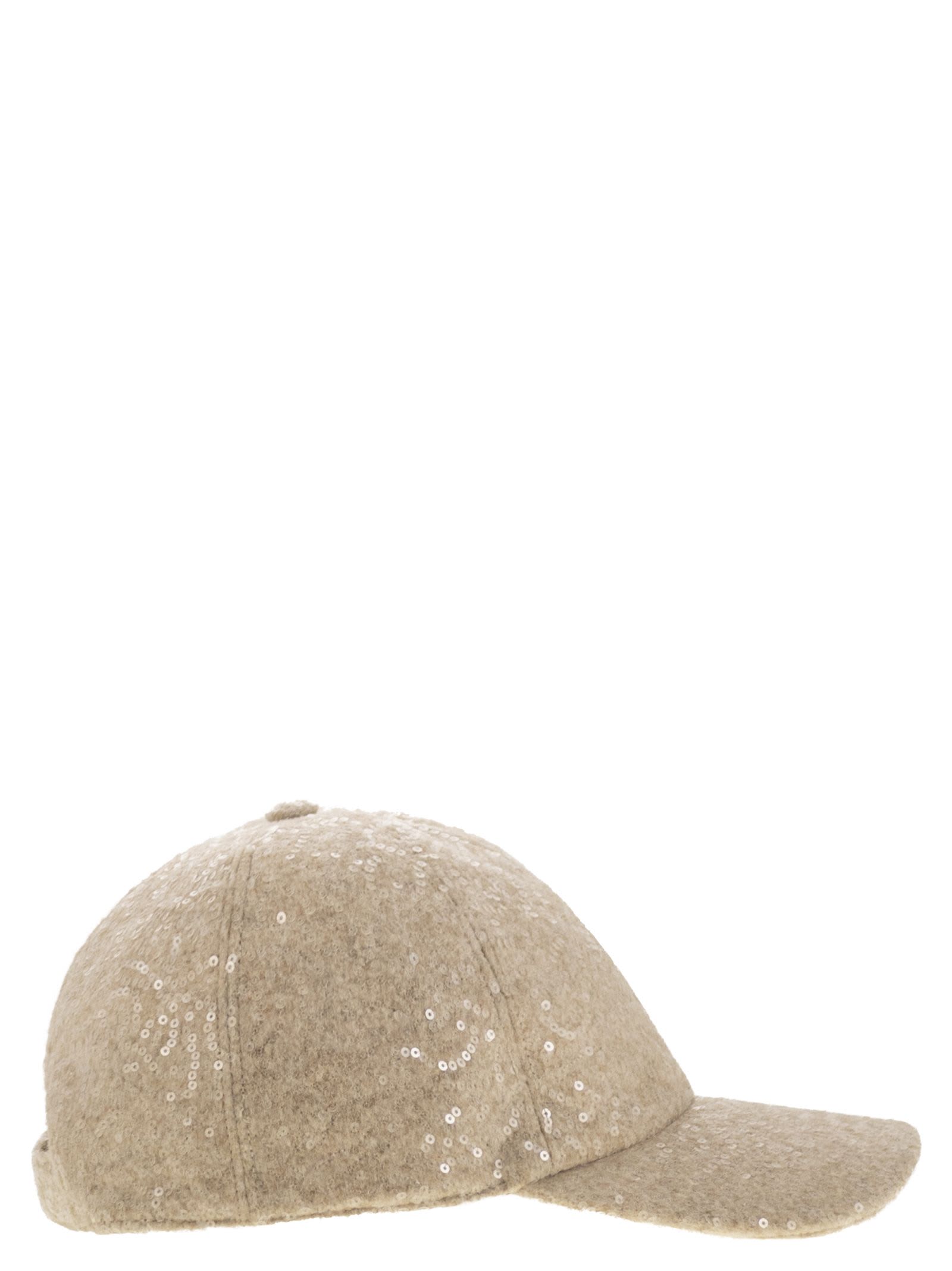 Peserico Sequinned Baseball Cap In Neutral