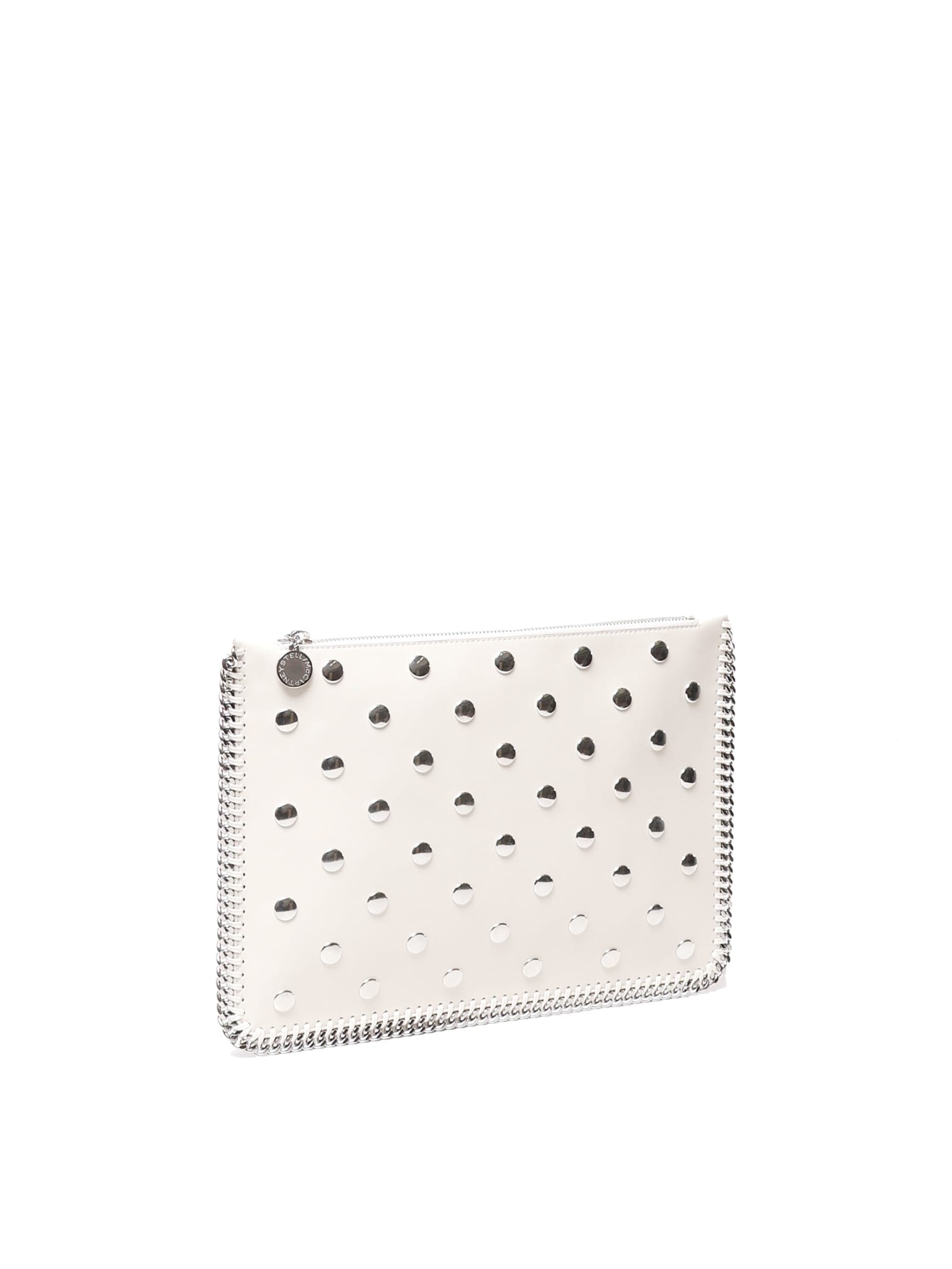 Stella Mccartney Falabella Studded Zippered Pouch Bag In Black