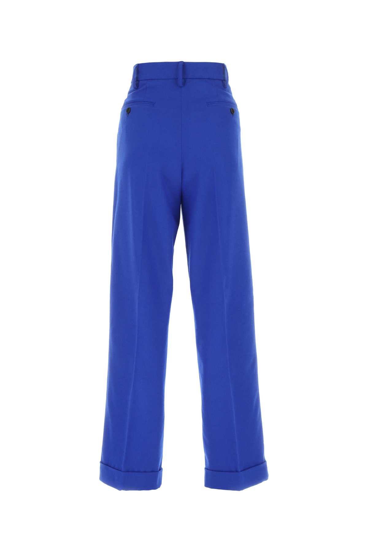 Marni Electric Blue Stretch Wool Blend Wide-leg Pant In 00b57
