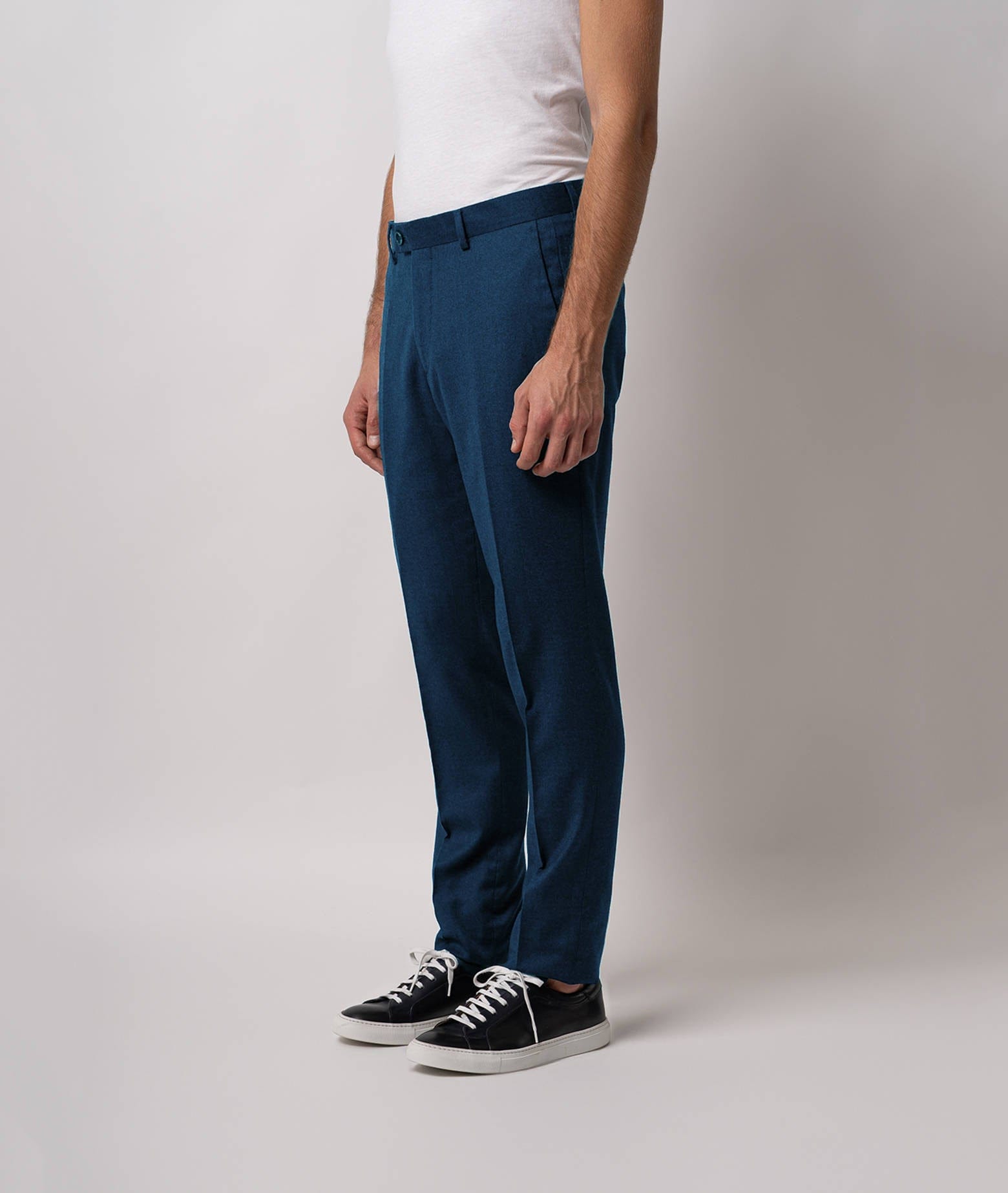 Larusmiani Velvet Trousers Howard Pants In Blue