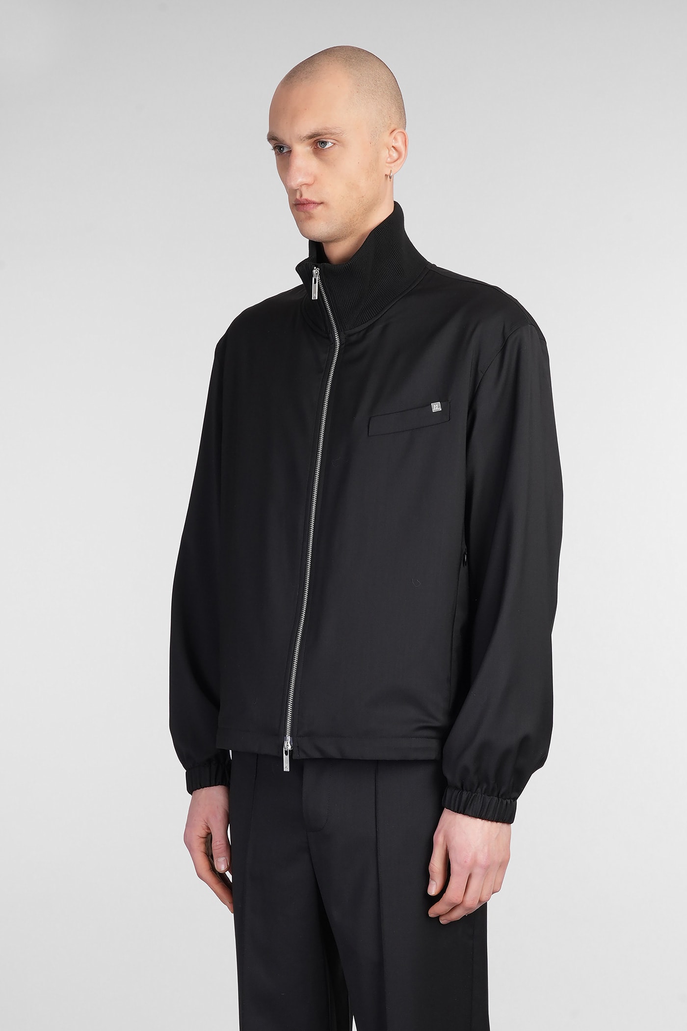 HELMUT LANG CASUAL JACKET IN BLACK WOOL JACKET