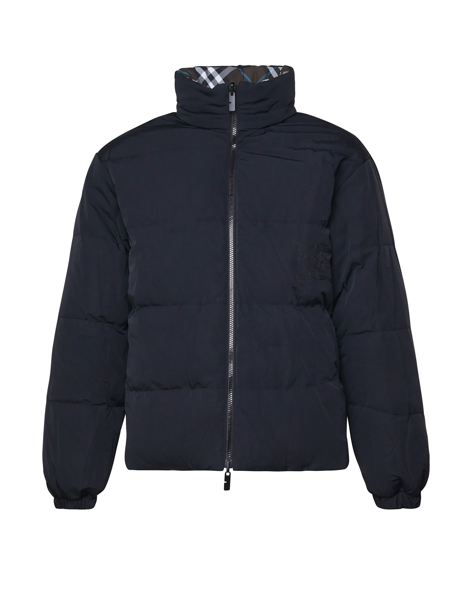 Shop Burberry Reversible Down Jacket In Blue, Grey