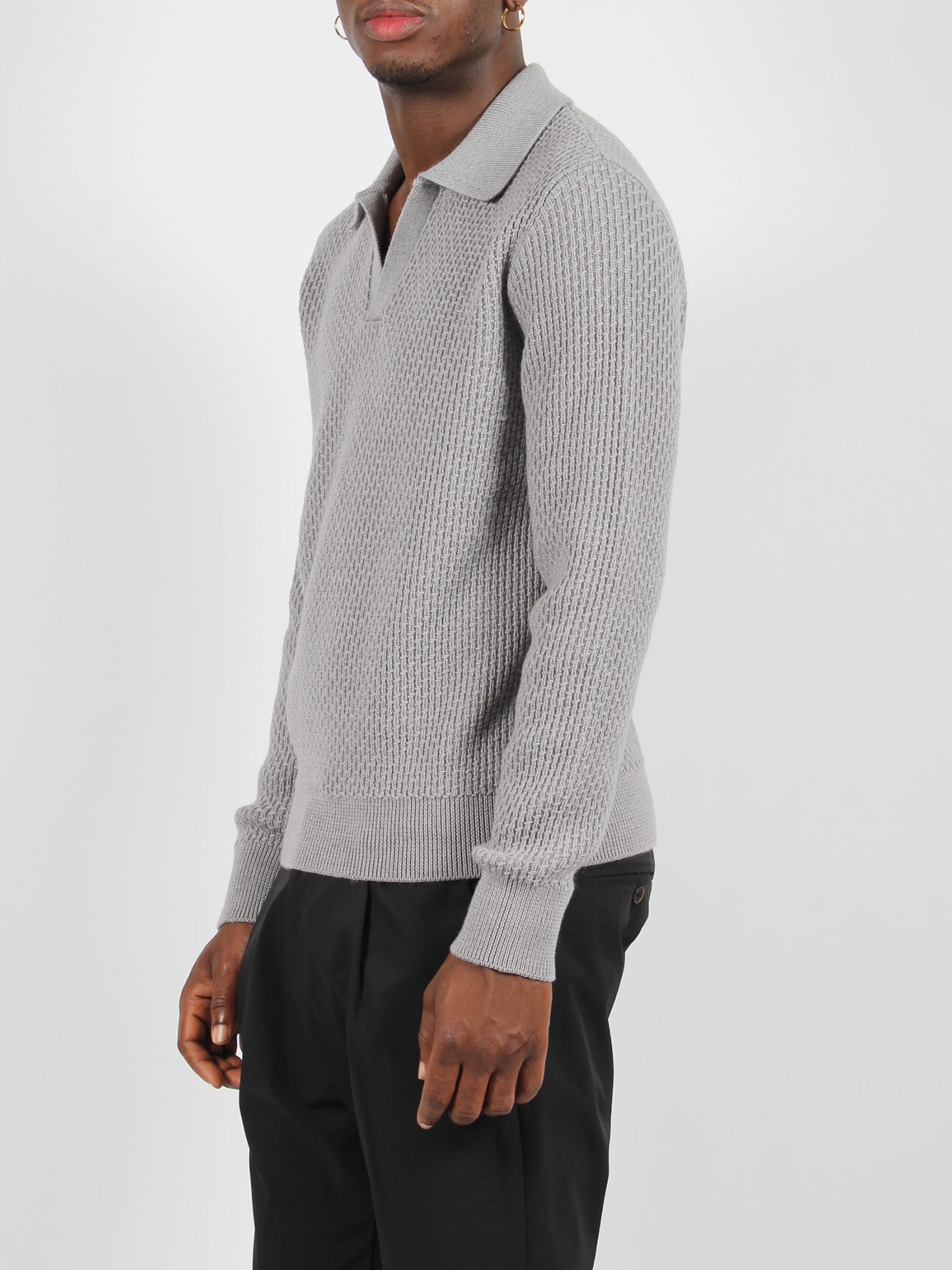 Shop Herno Endless Operated Wool Resort Polo In Grey