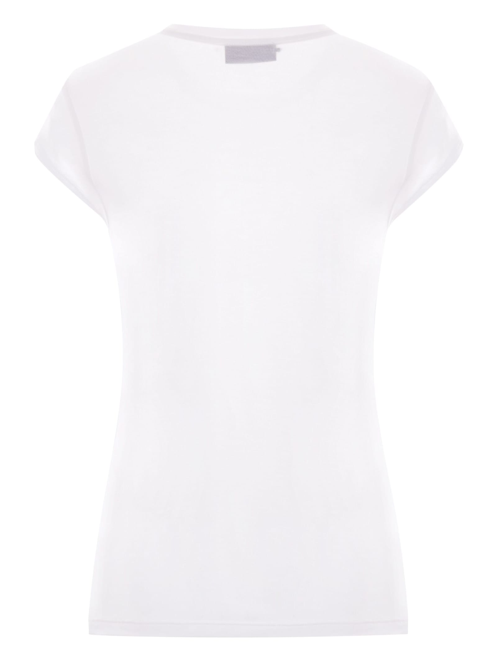 Elisabetta Franchi American Sleeves T-shirt In Chalk