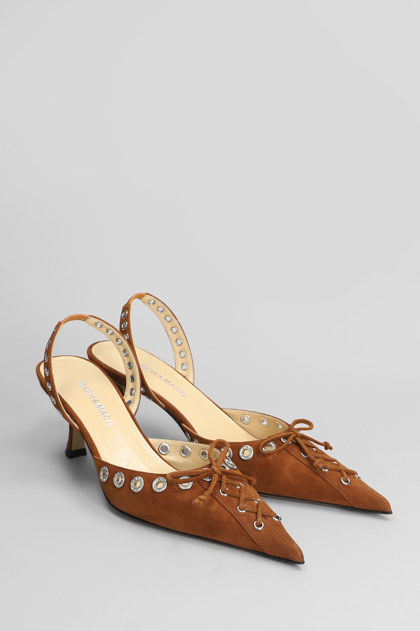 Mach & Mach Pumps In Brown Suede In Brown