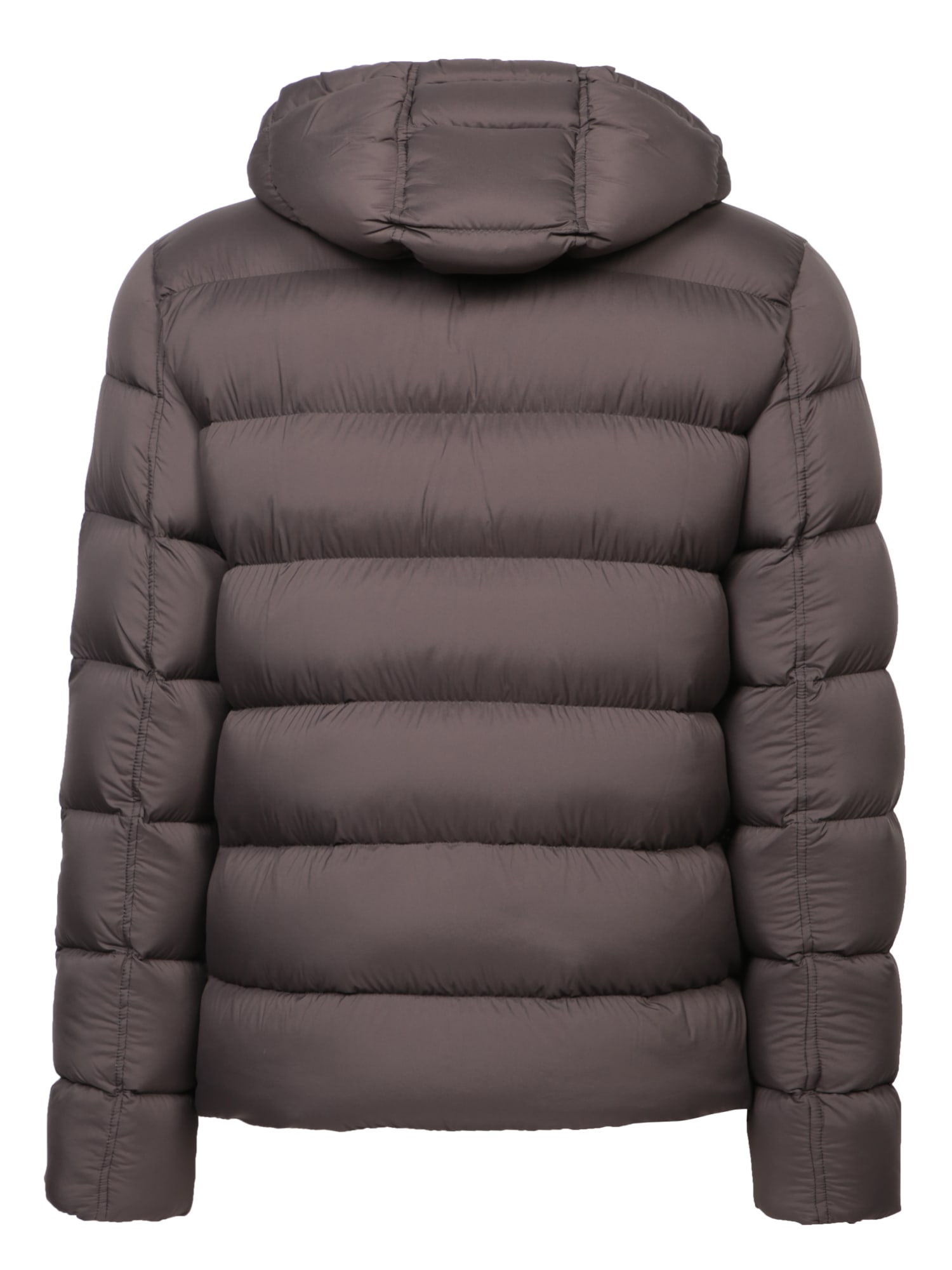 Shop Herno Supermatt Brown Down Jacket