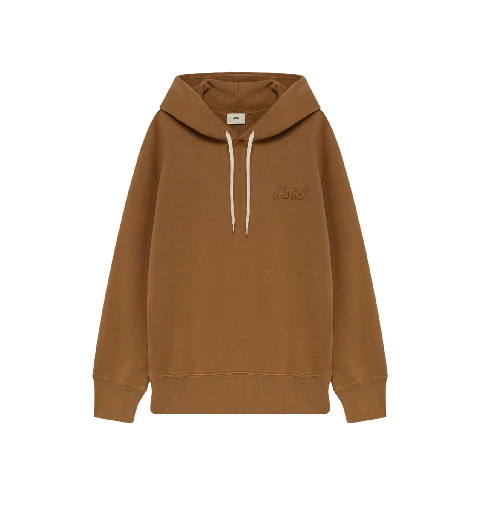 Autry Drawstring Hooded Knitwear With Ribbed Cuffs In Brown