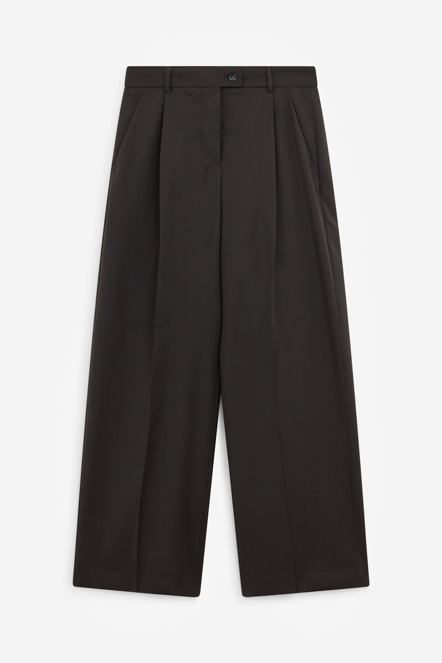 Sportmax Button Wool Trousers In Black
