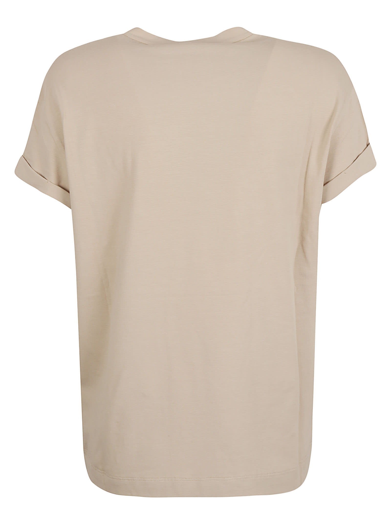 Shop Brunello Cucinelli Patched Pocket Plain T-shirt In Beige