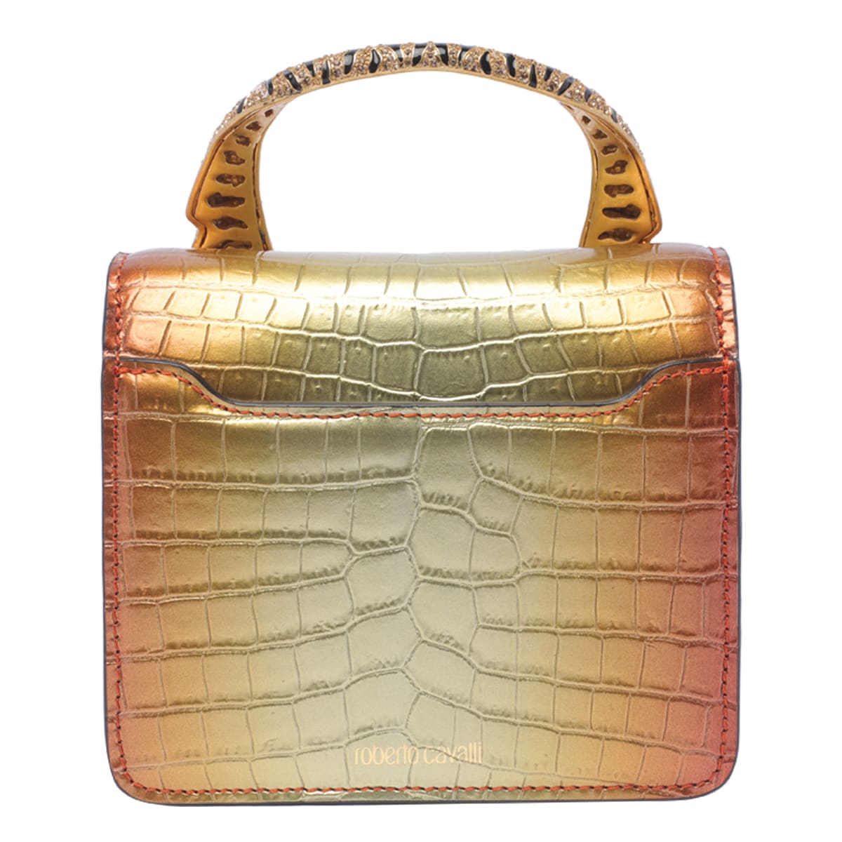 Shop Roberto Cavalli Roar Shoulder Bag In Multicolour