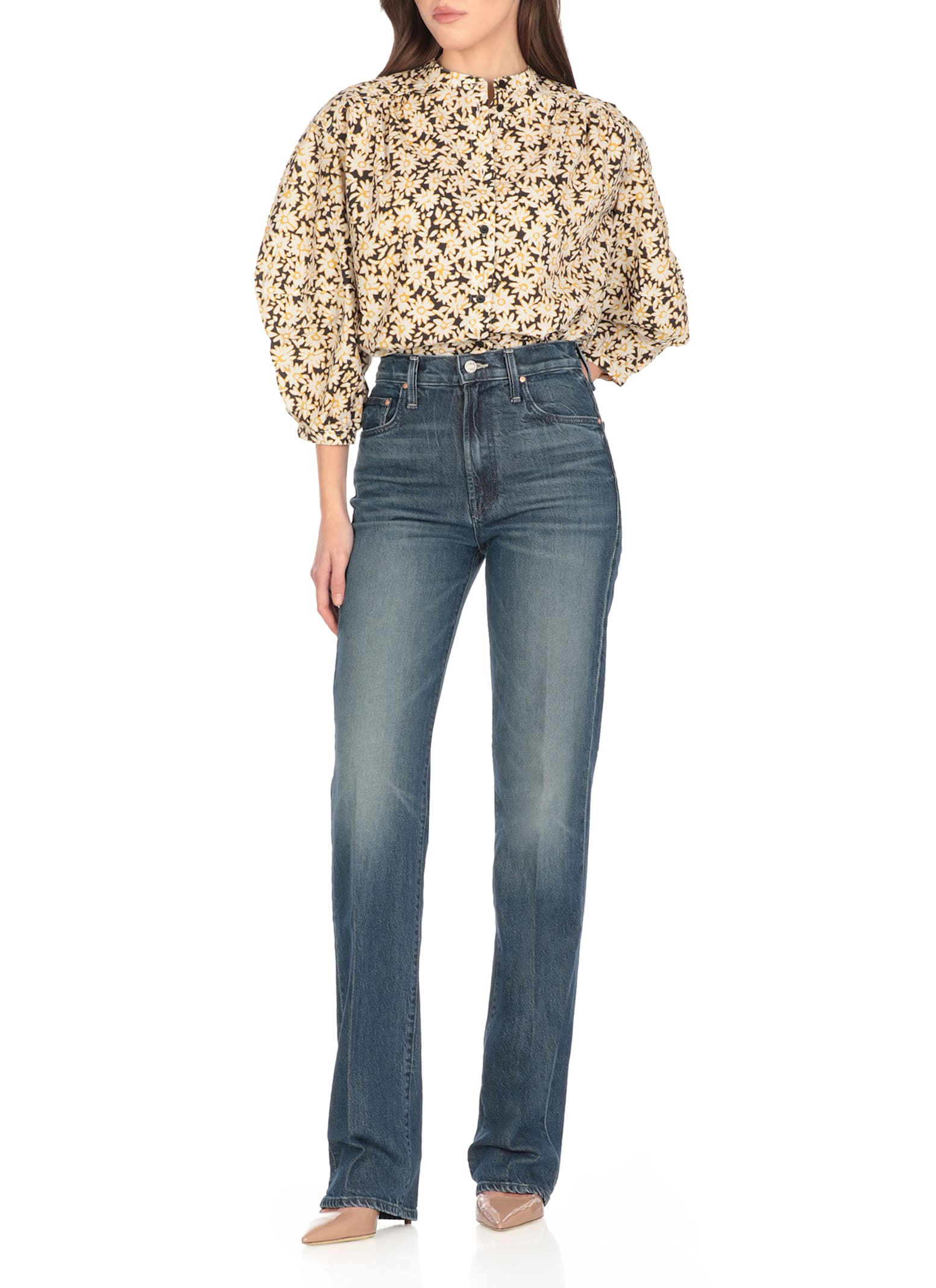 Mother The Rambler Jeans In Blue