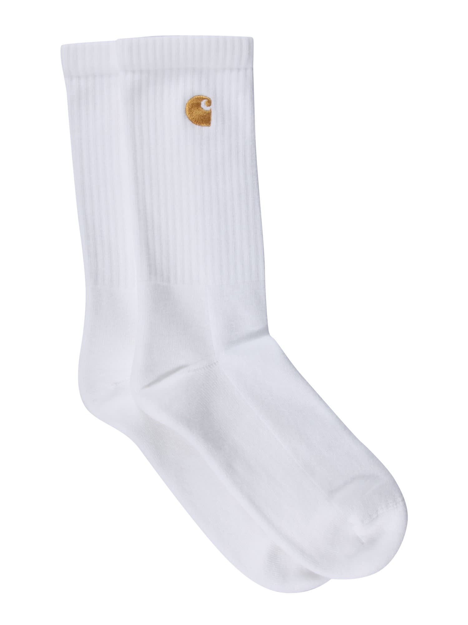 Shop Carhartt Logo Socks In Bianco