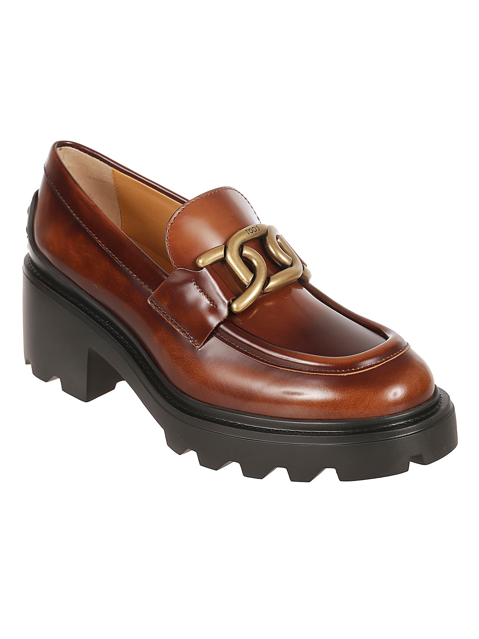 Shop Tod's Carro T60 Loafers In Cuoio Scuro