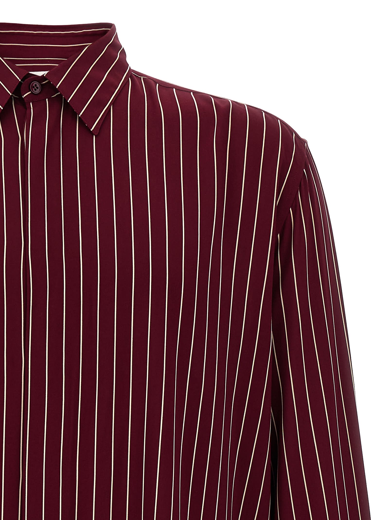 Saint Laurent Bordeaux Clothing Shirts In Red