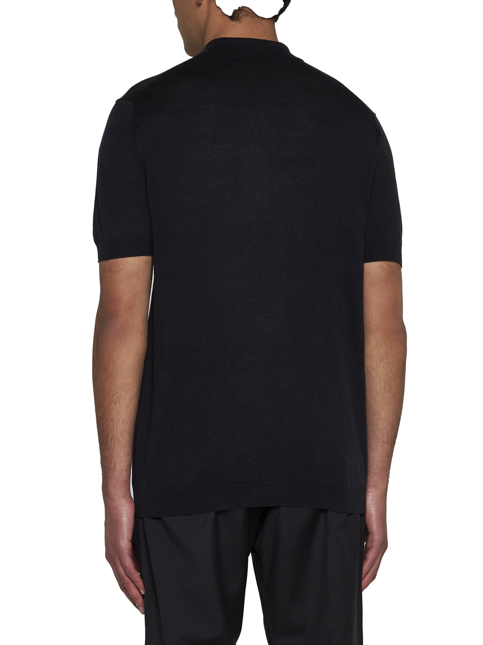 Shop Low Brand Polo Shirt In Jet Black