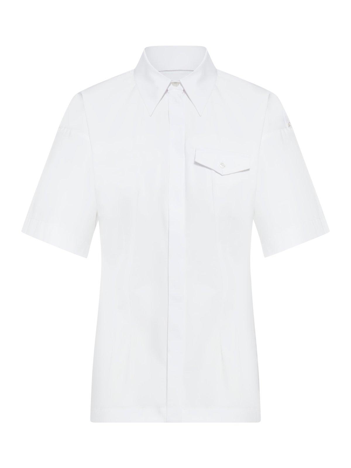 Shop Sportmax Buttoned Short-sleeved Shirt In White