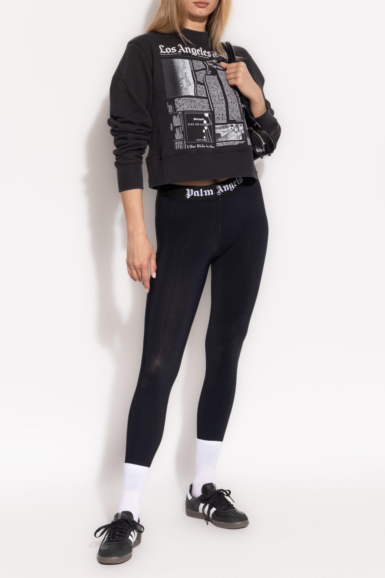 Palm Angels Graphic Print Crew Neck Long Sleeve Sweatshirt In Multi