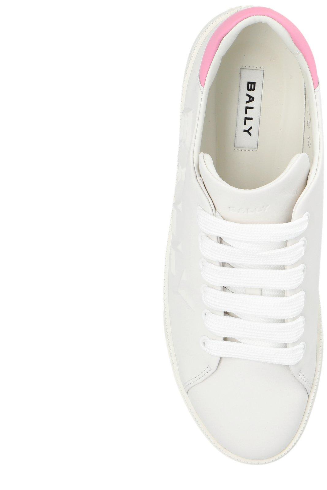 Shop Bally Reka Logo Embossed Sneakers In White