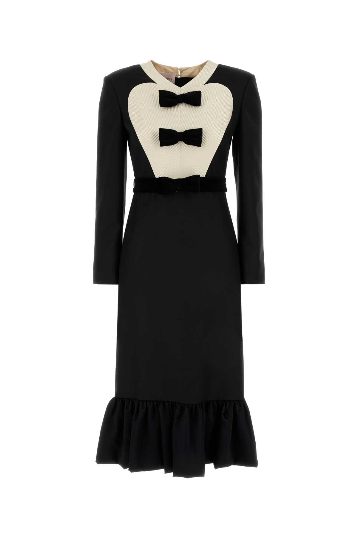 Shop Valentino Black Wool Dress