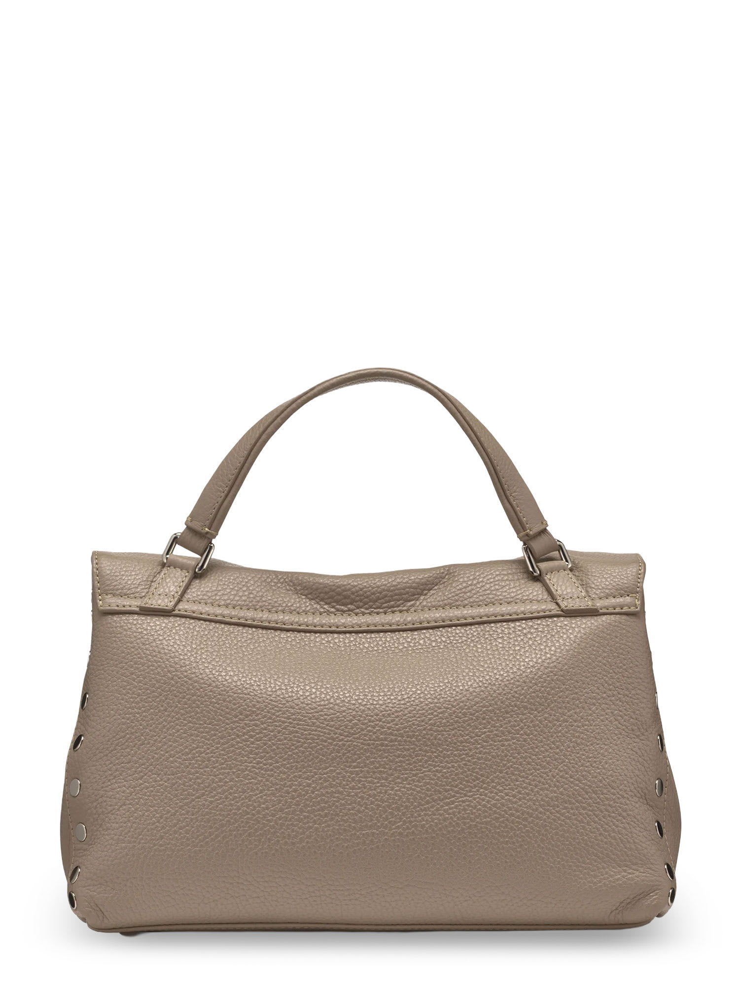 Zanellato Postina S Leather Crossbody Bag With Double Shoulder Strap In Gray