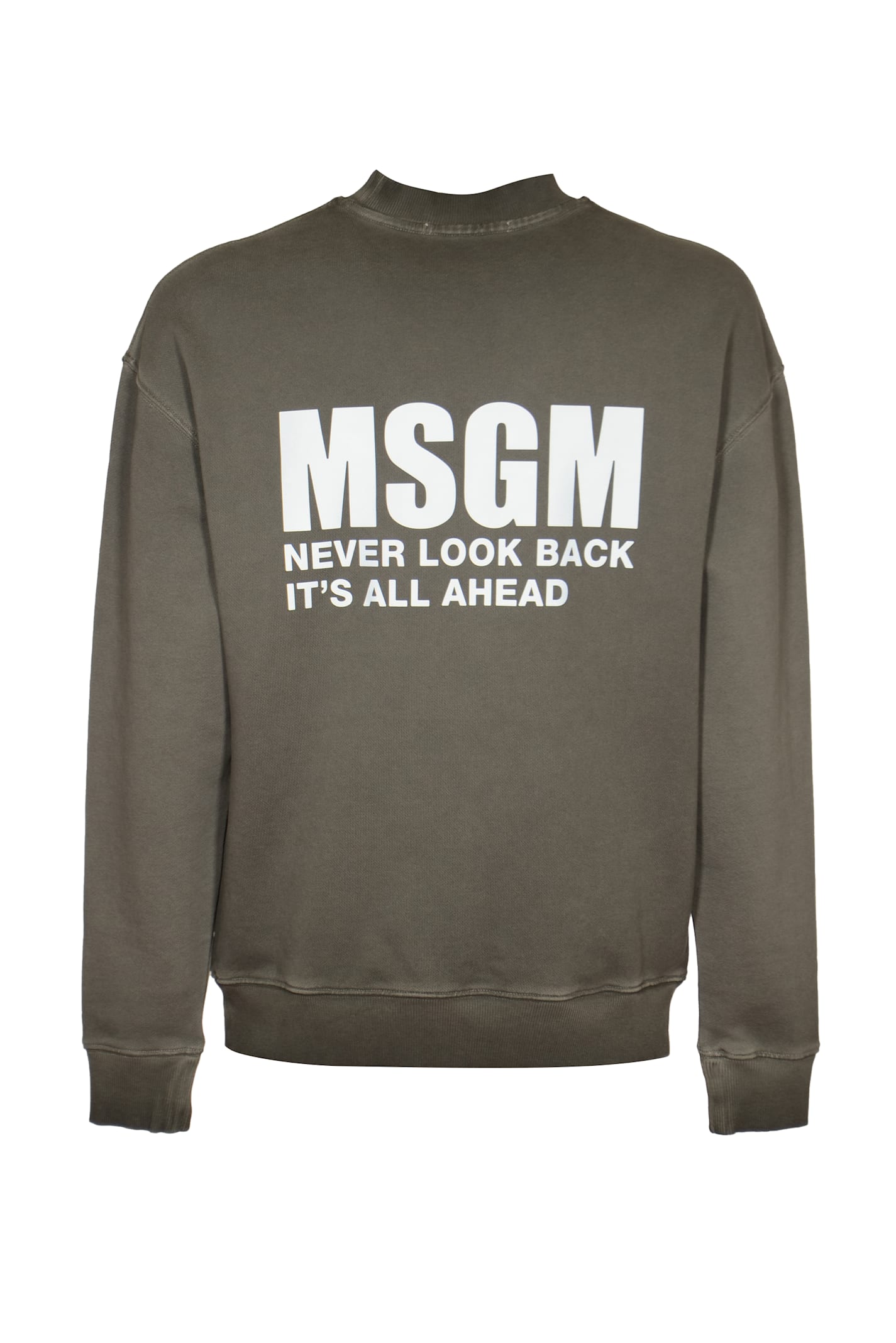 Shop Msgm Never Look Back Sweatshirt In Anthracite