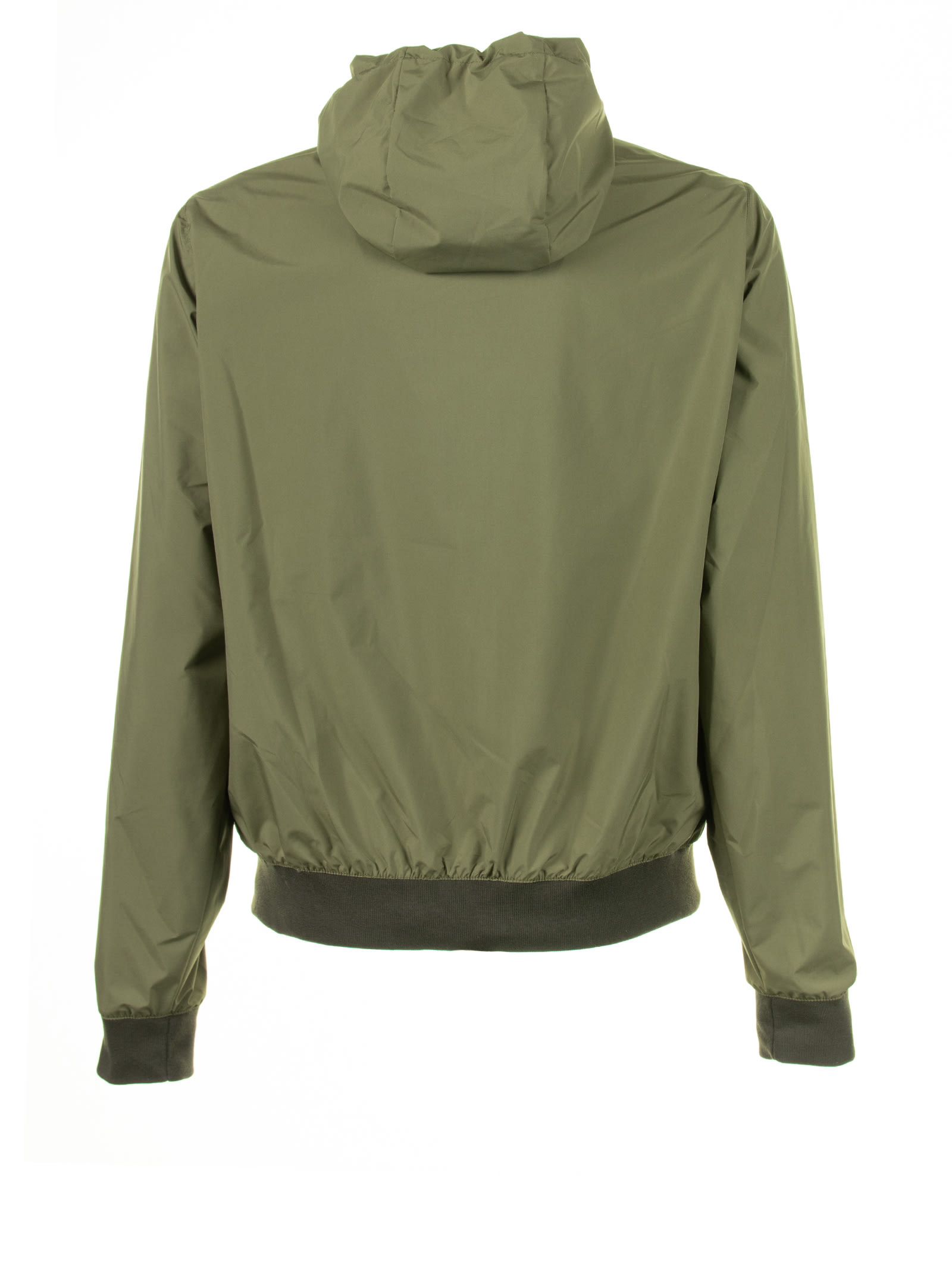 Shop Moorer Green Jacket With Zip And Hood In Pistacchio