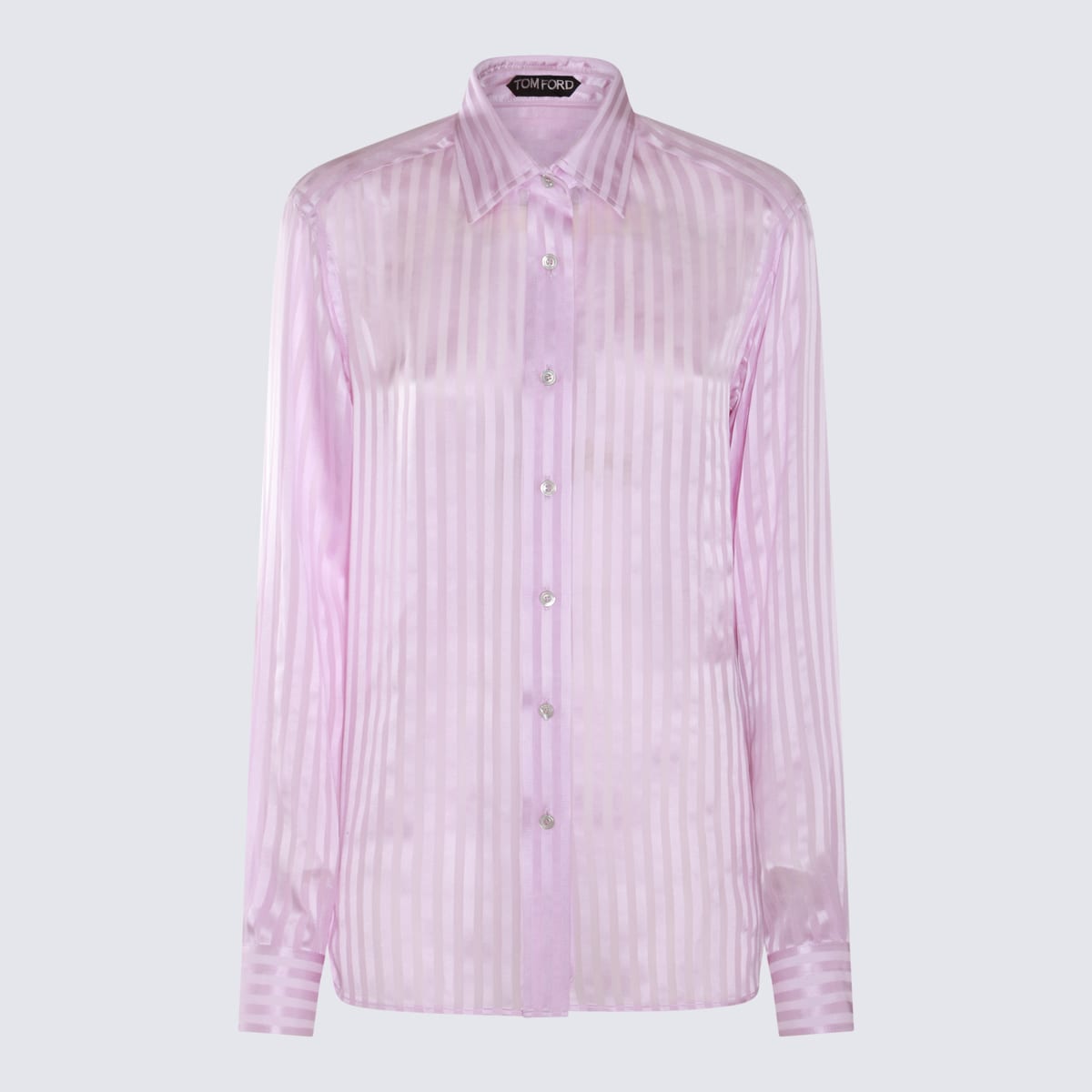 Shop Tom Ford Lilac Silk Shirt In Purple