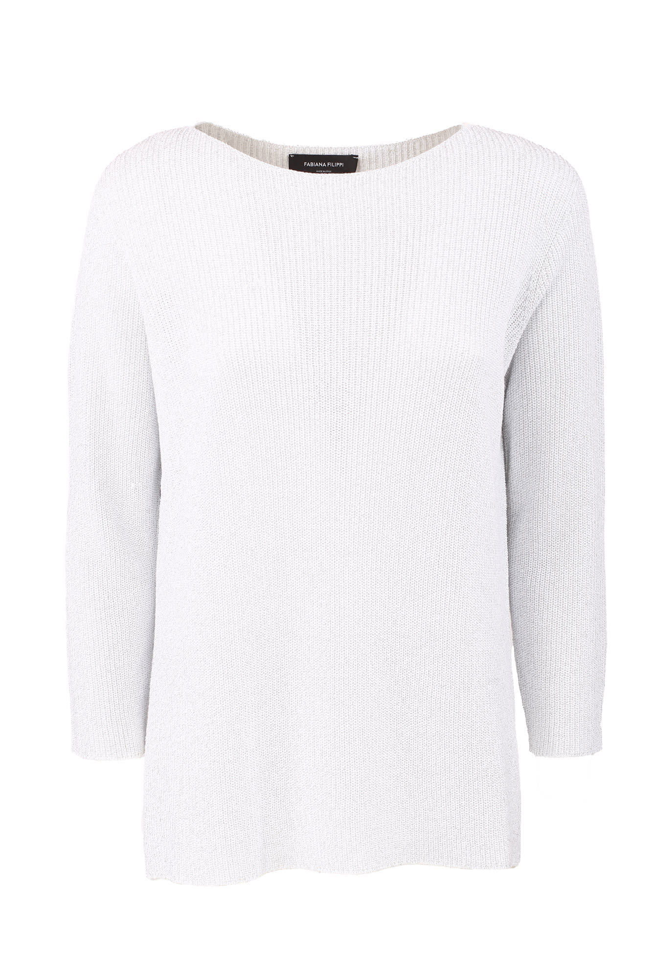 Shop Fabiana Filippi Cotton Sweater In Bianco Ottico