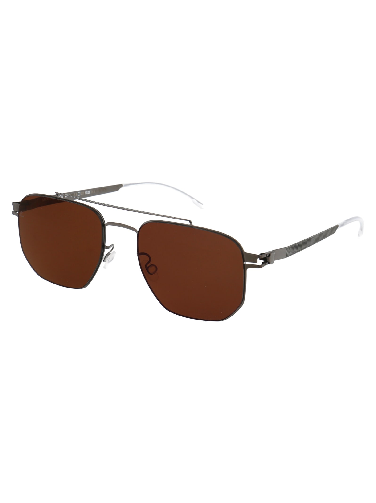 Shop Mykita Ml05 Sunglasses In 525 Shiny Graphite/safari Leica Brown Polarise