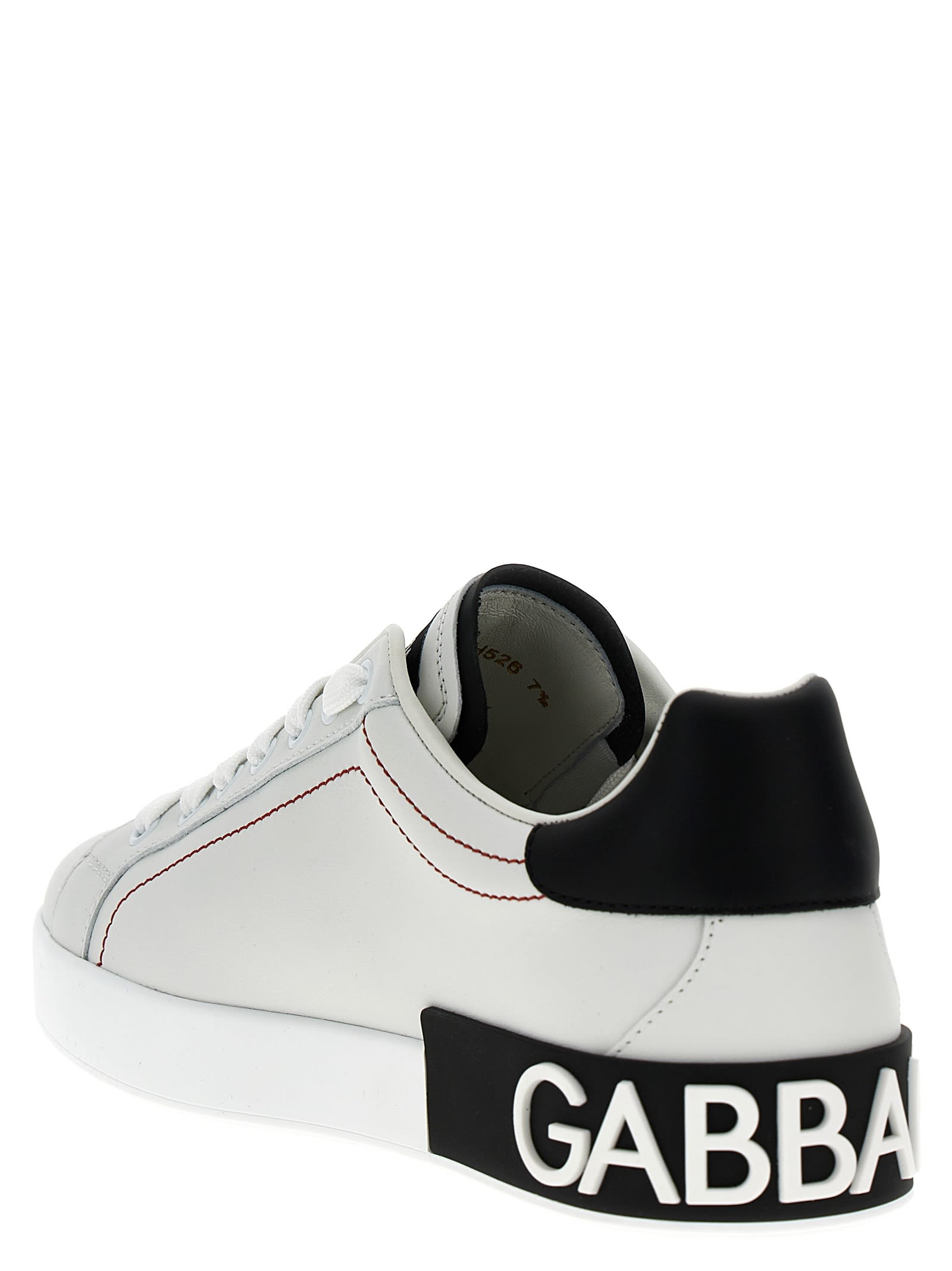 Shop Dolce & Gabbana Portofino Sneakers In White/black