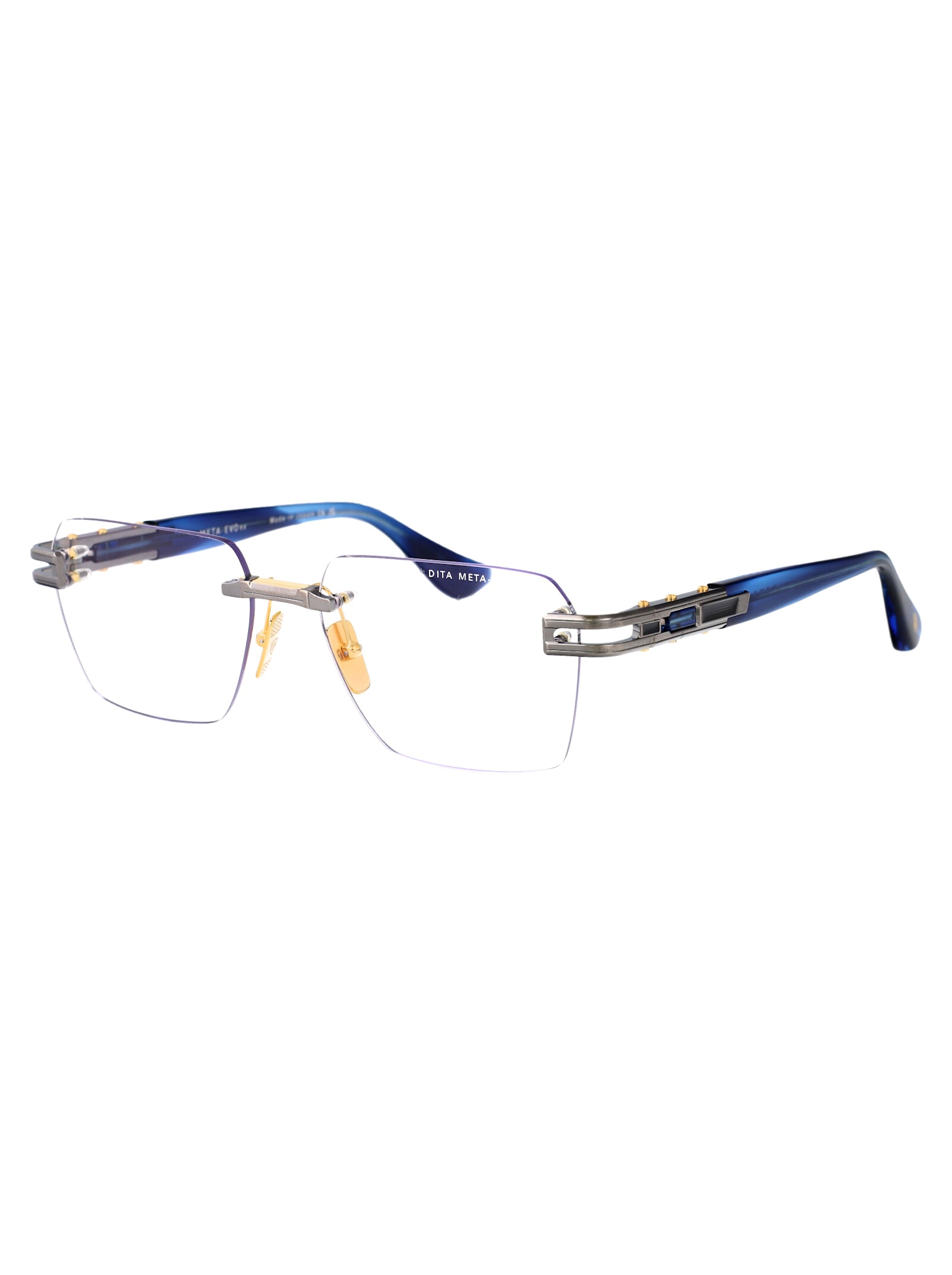 Dita Meta-evo Rx Glasses In Antique Silver - Blue Swirl W Clear