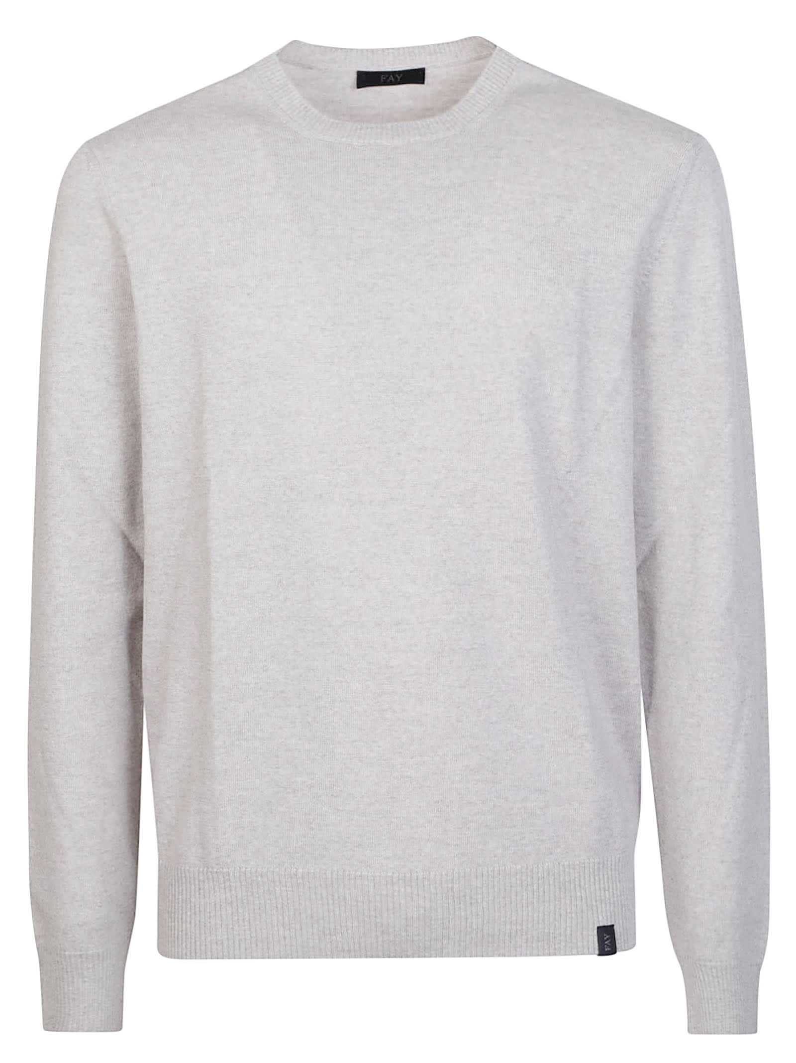 Fay Round Neck Sweater In White