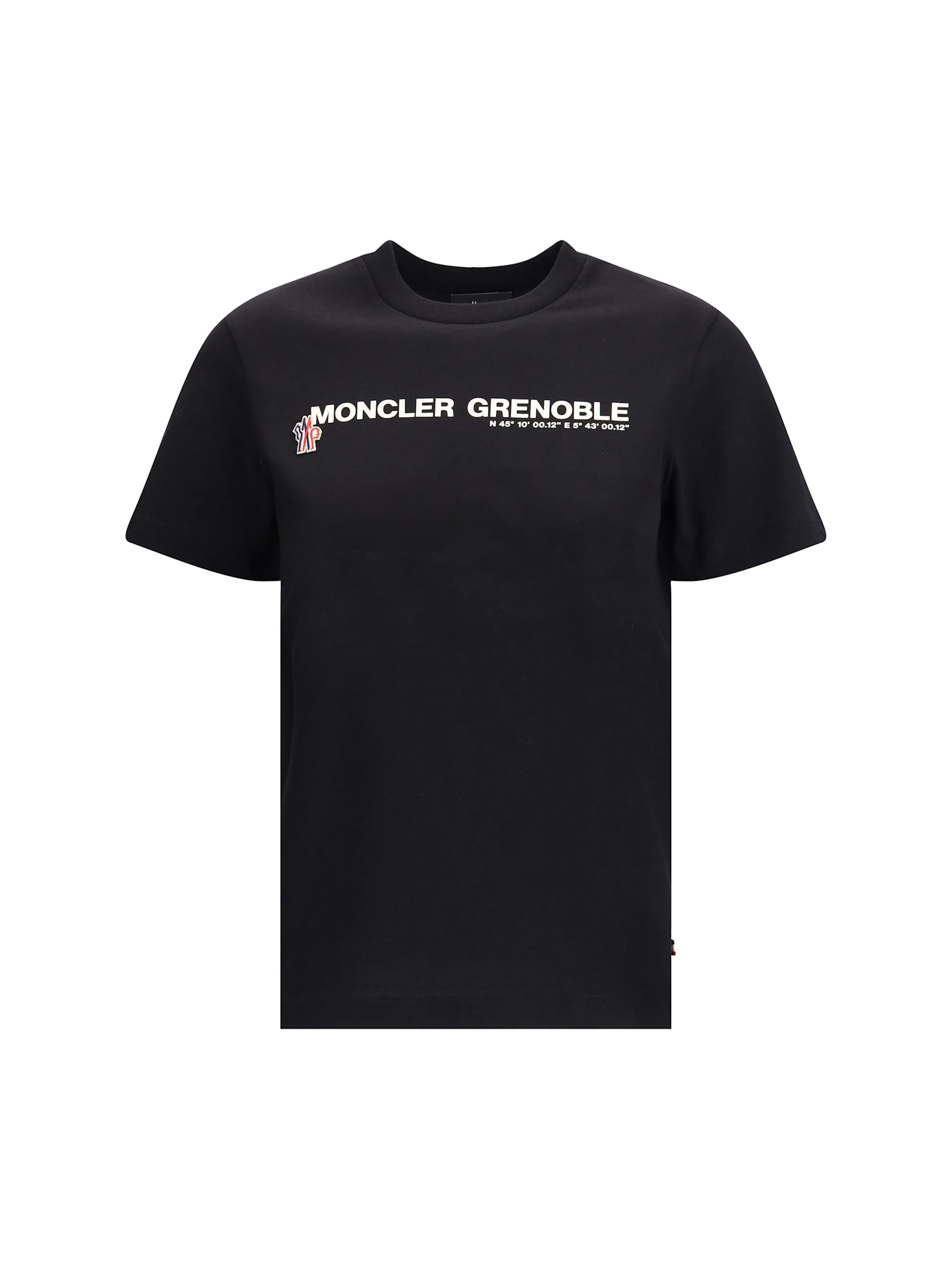Moncler Contrasting Logo T-shirt In Black
