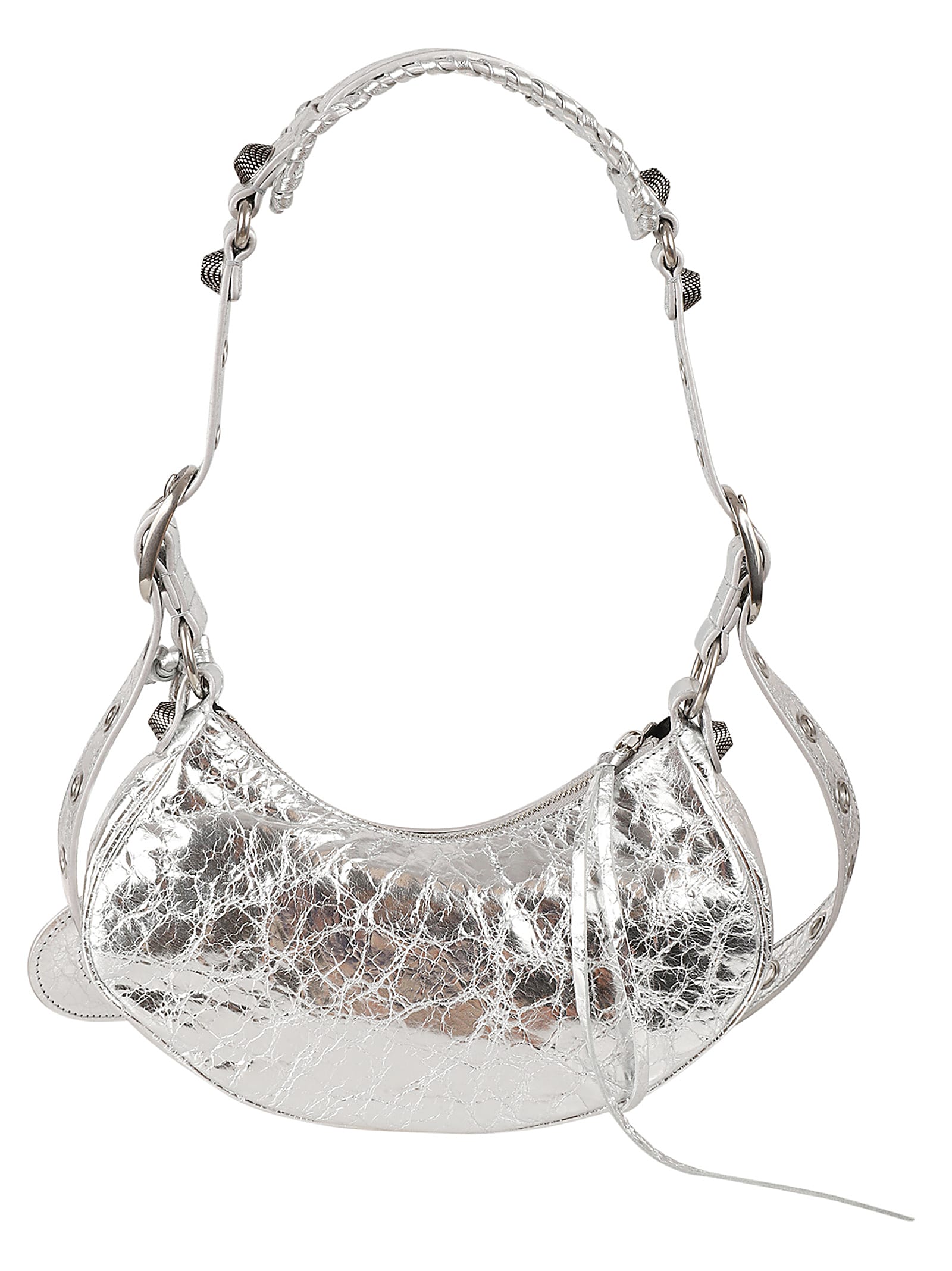 Shop Balenciaga Le Cagole Shoulder Bag In Silver