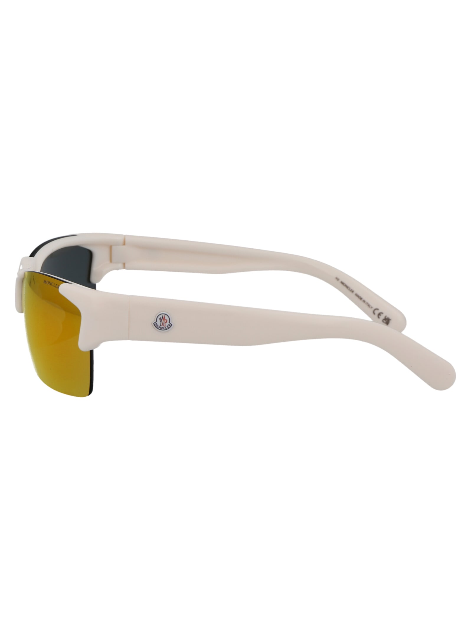 Shop Moncler Ml0282 Sunglasses In 21g Bianco Lucido