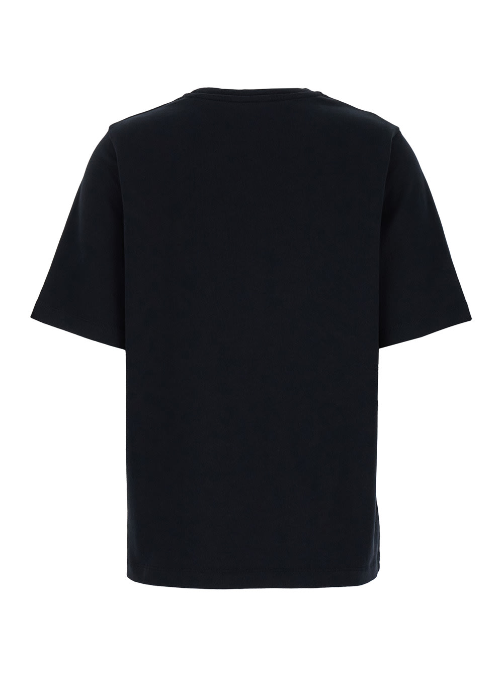 Shop Maison Kitsuné Black T-shirt With Logo Handwriting Print In Cotton Woman