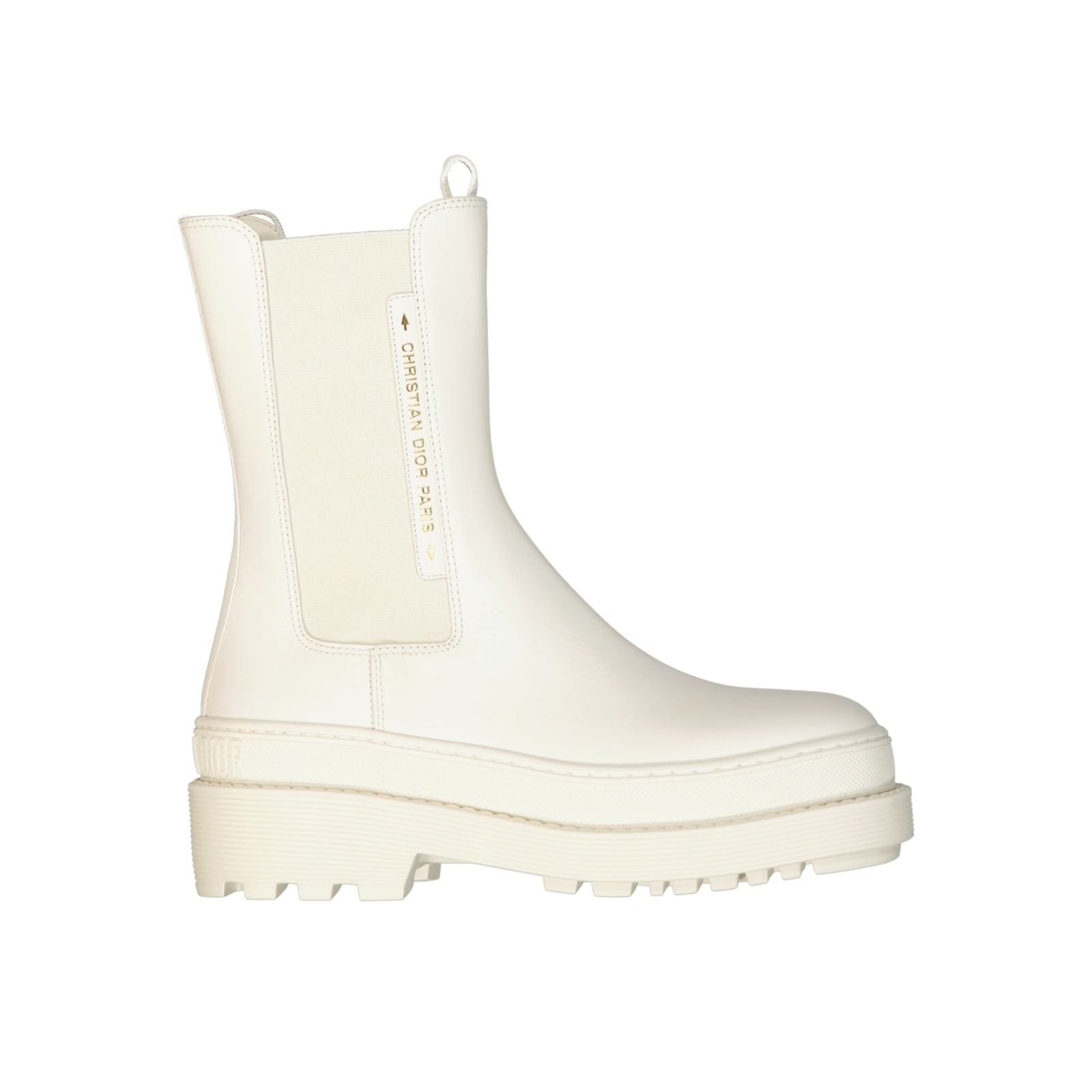 Shop Dior Leather Boots In White