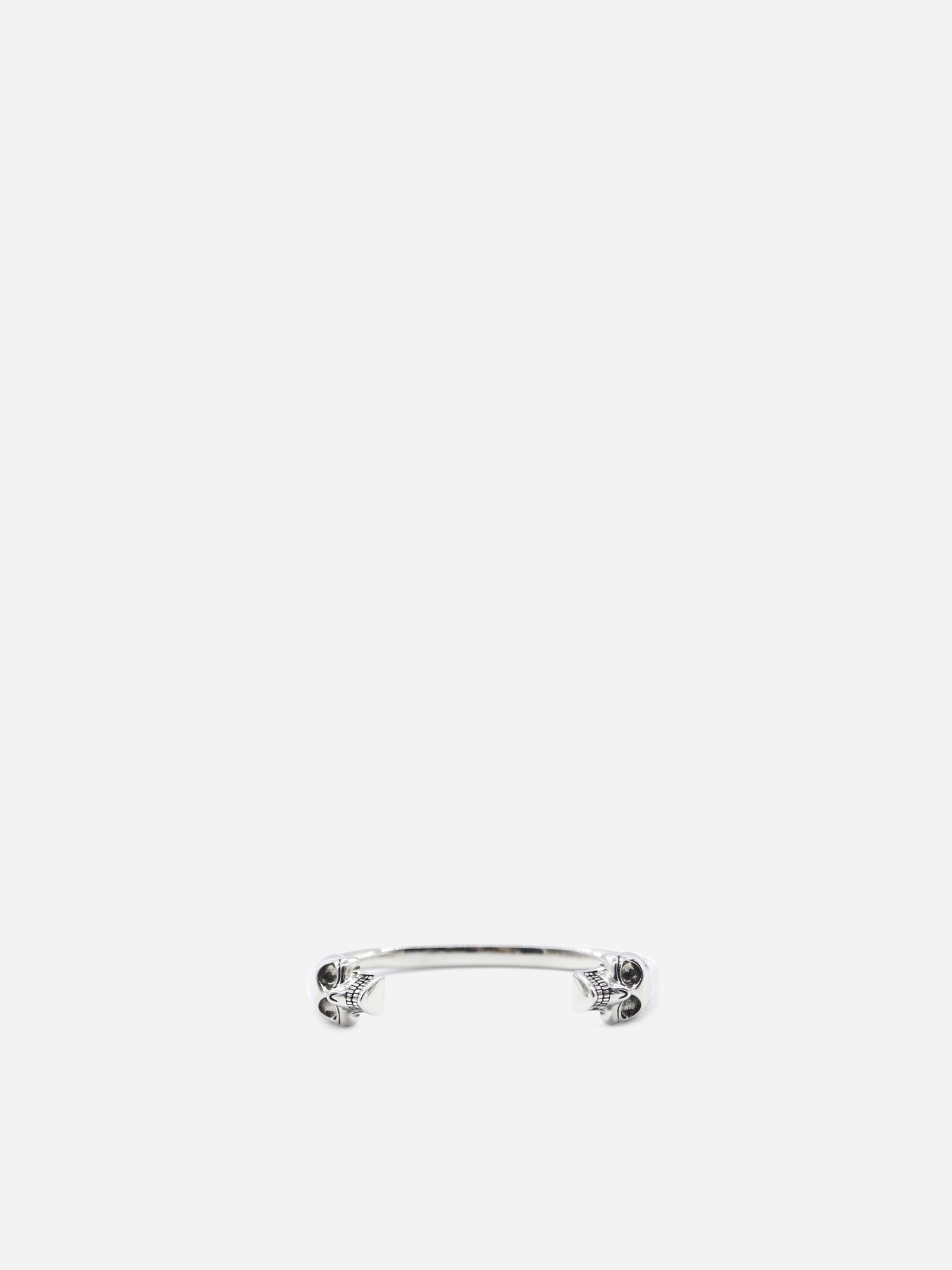 Alexander McQueen Metal Bracelet With Double Skull