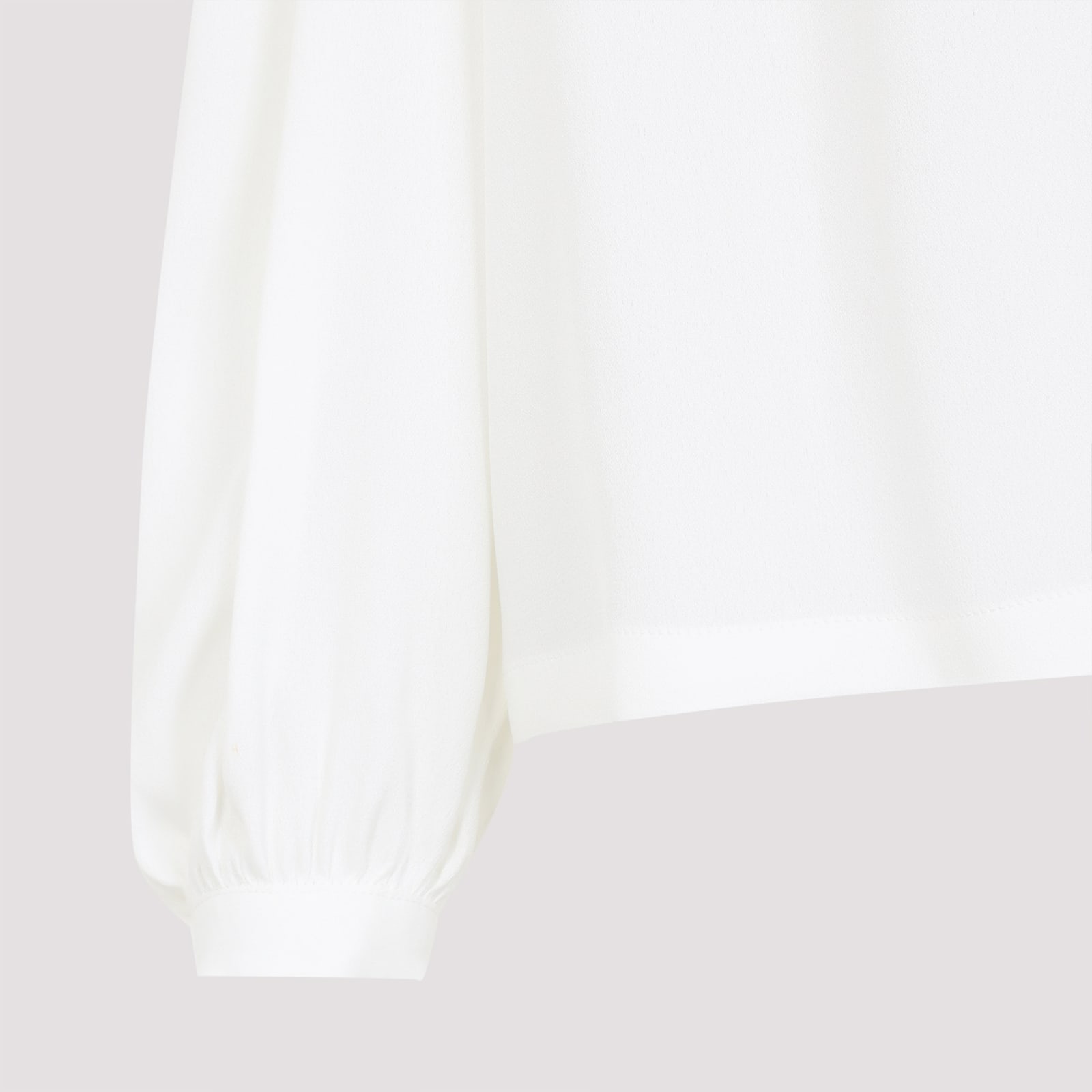 Giambattista Valli Long-sleeved Blouse In Silk Blend In White