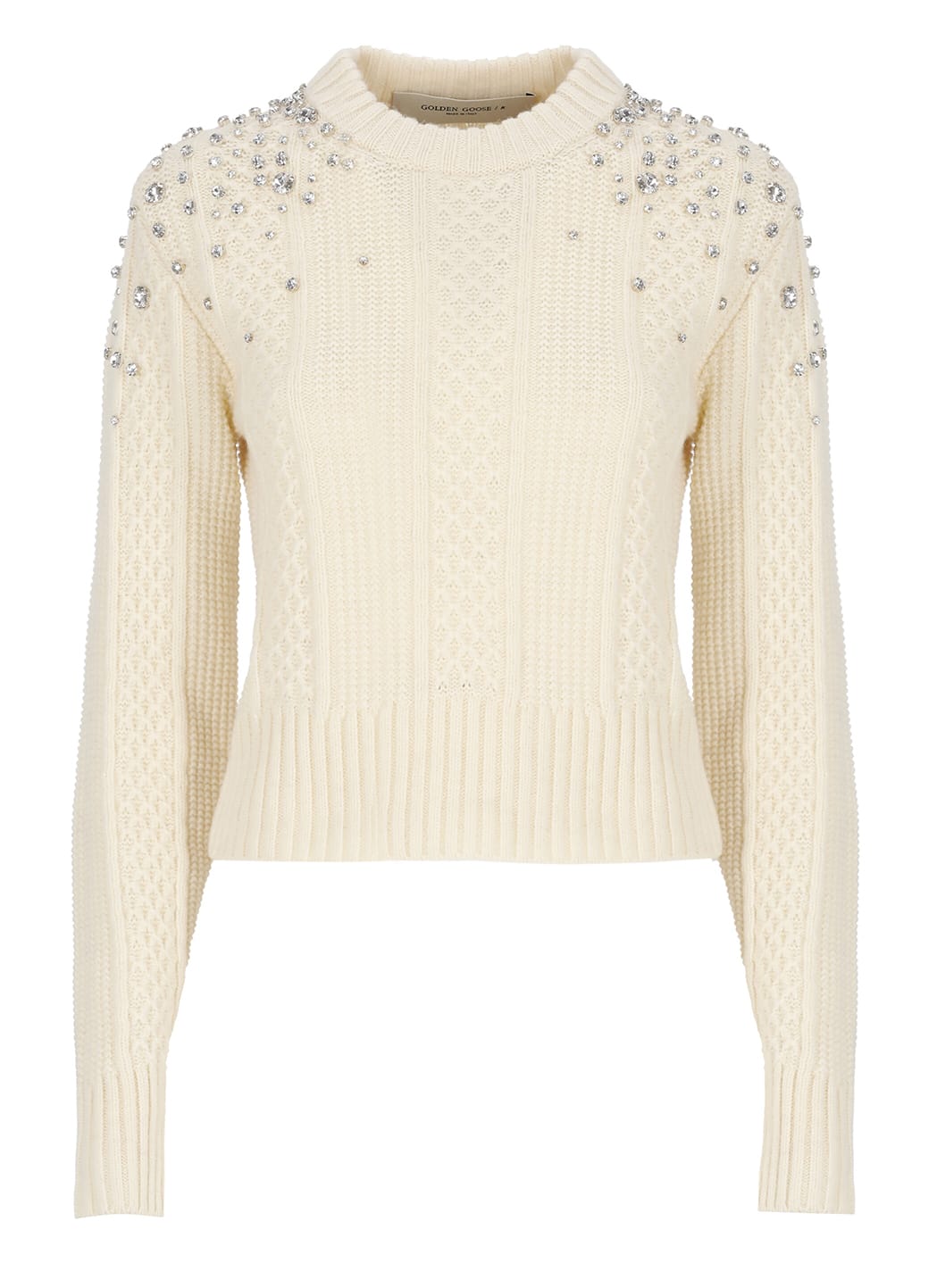 Golden Goose Cream Virgin Wool Journey Sweater In Avorio