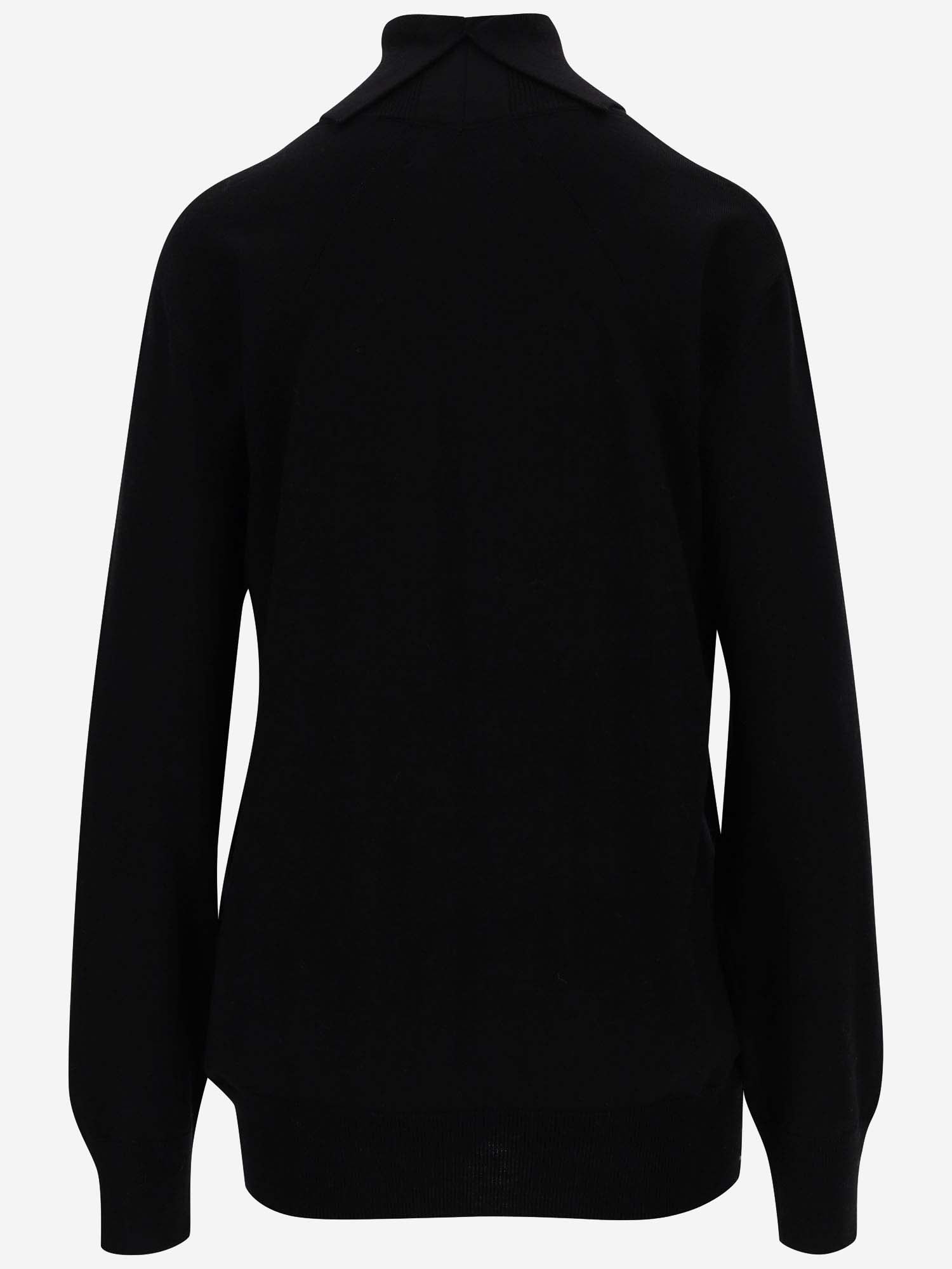 Shop Jil Sander Asymmetrical Yack And Virgin Wool Blend Sweater In Nero