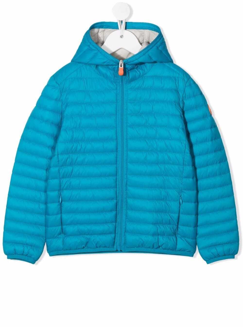 Save The Duck boys dony light blue quilted nylon ecological down jacket