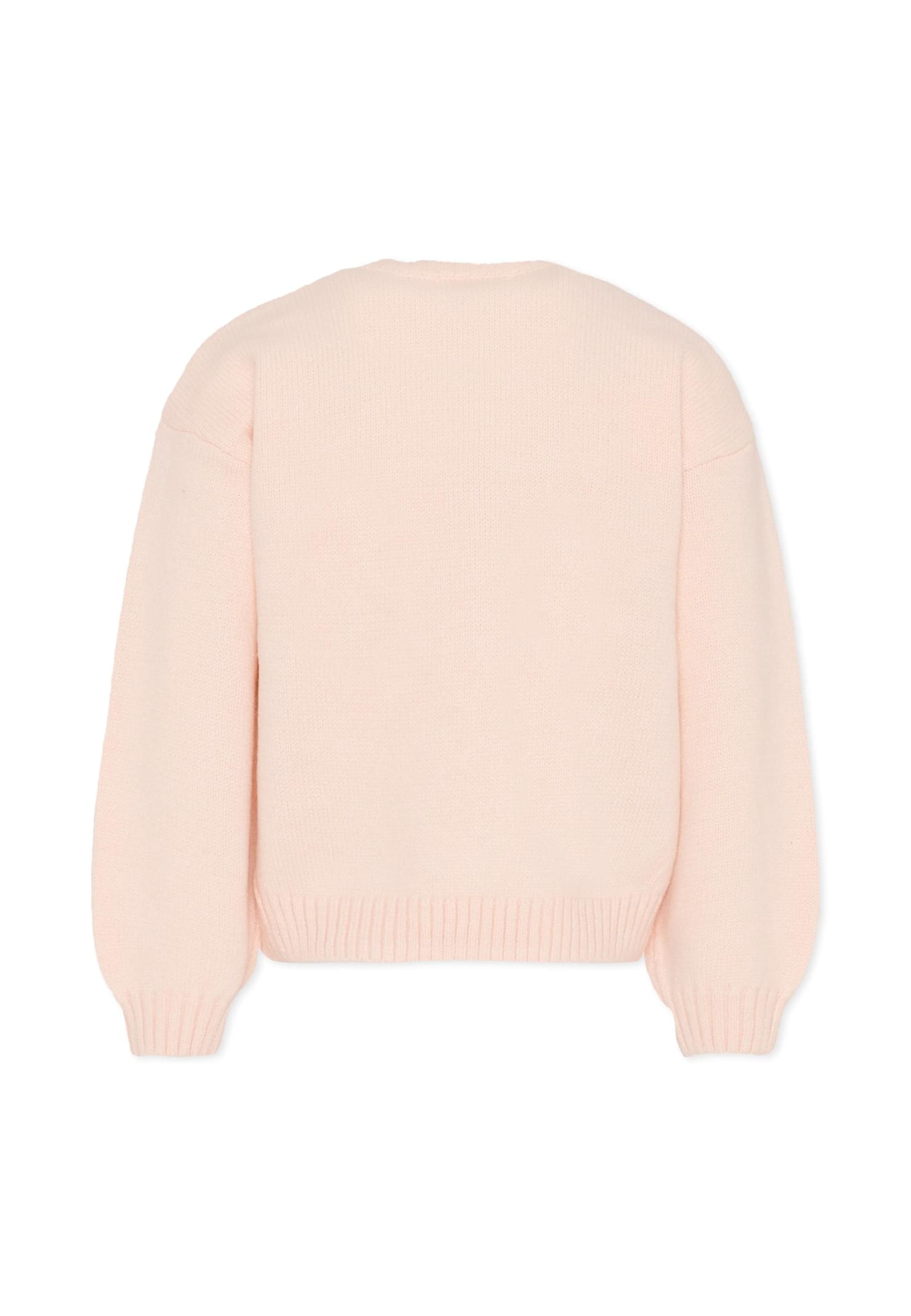 Billieblush Pink Sweater For Girl With Cat In Pink