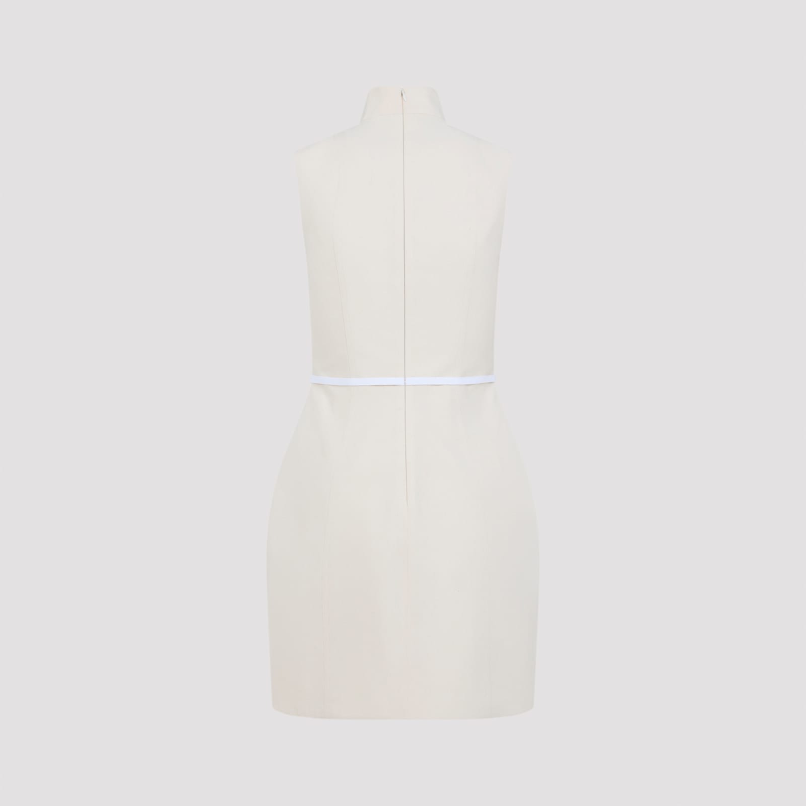 Moschino Tailored Knee-length Sleeveless Dress High Neck In Neutral